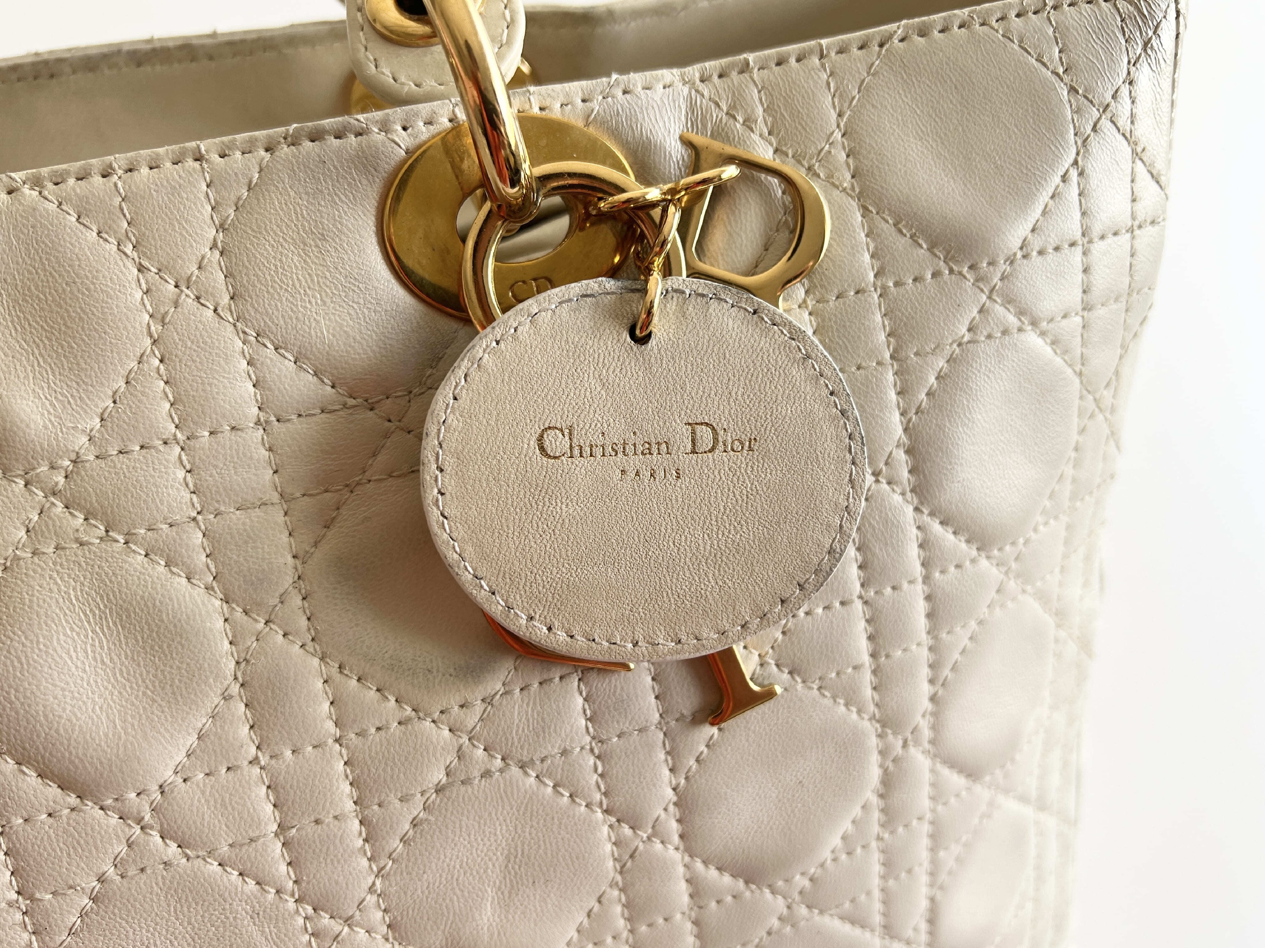 Cannage Leather Lambskin Tote Bag Handbag — view 15