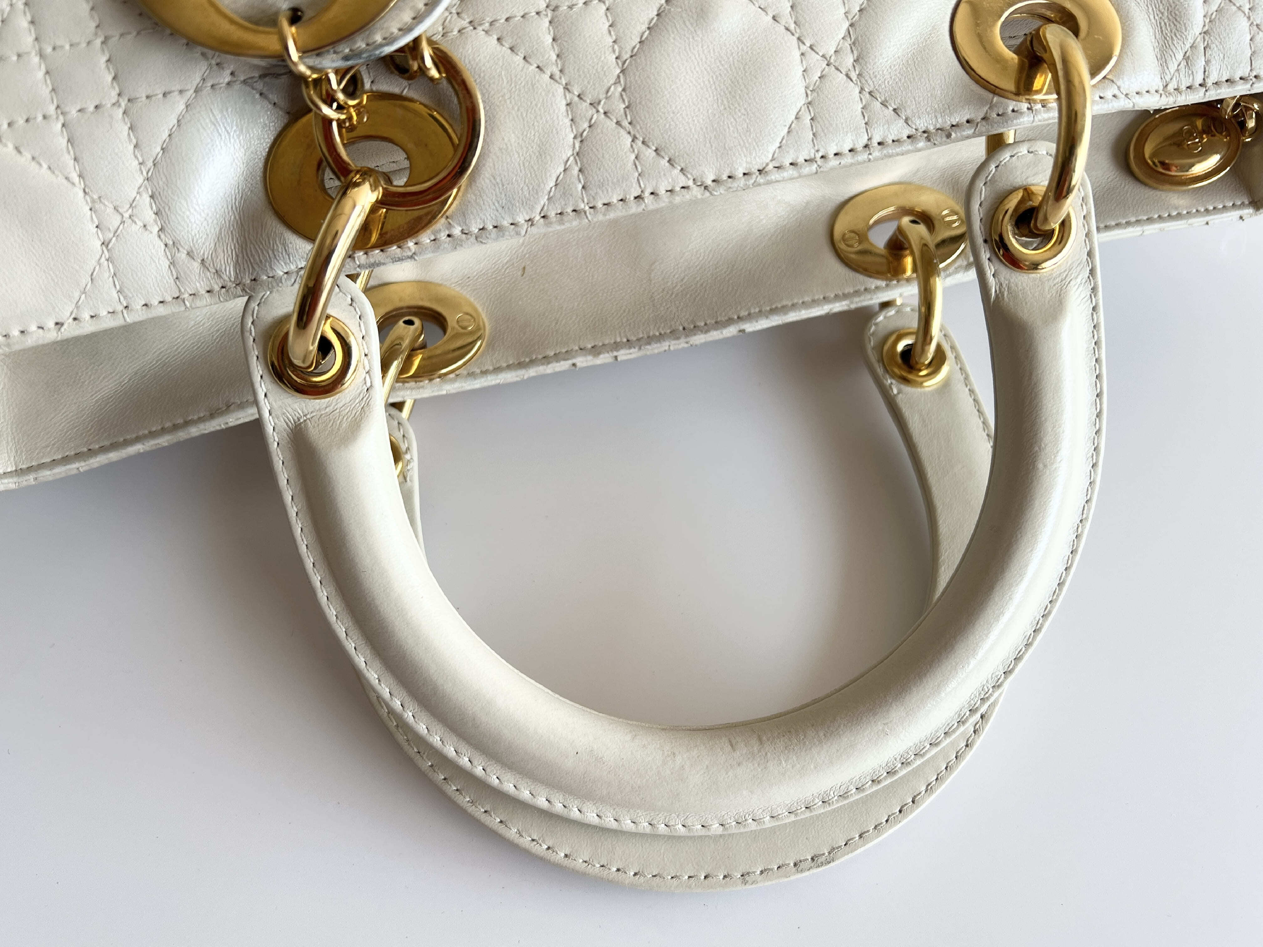 Cannage Leather Lambskin Tote Bag Handbag — view 3