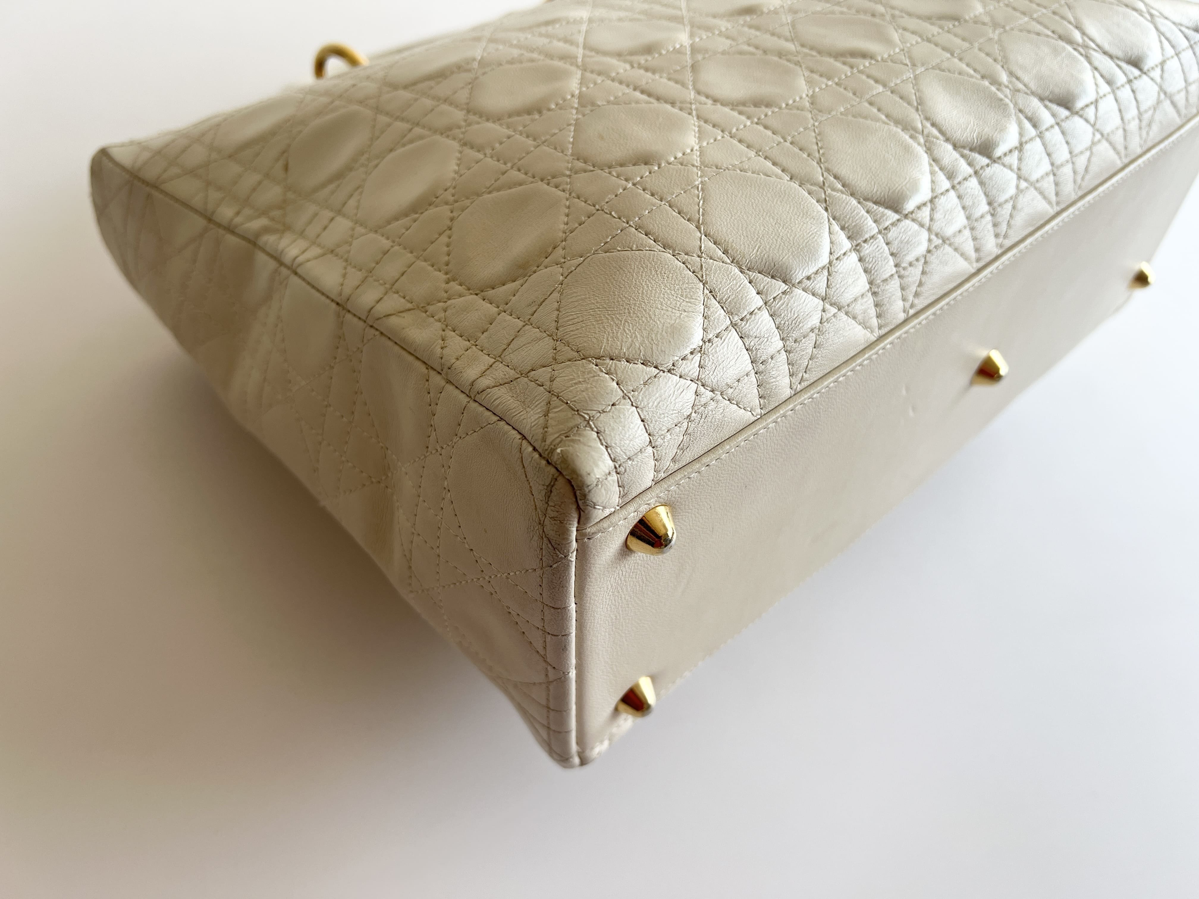 Cannage Leather Lambskin Tote Bag Handbag — view 9