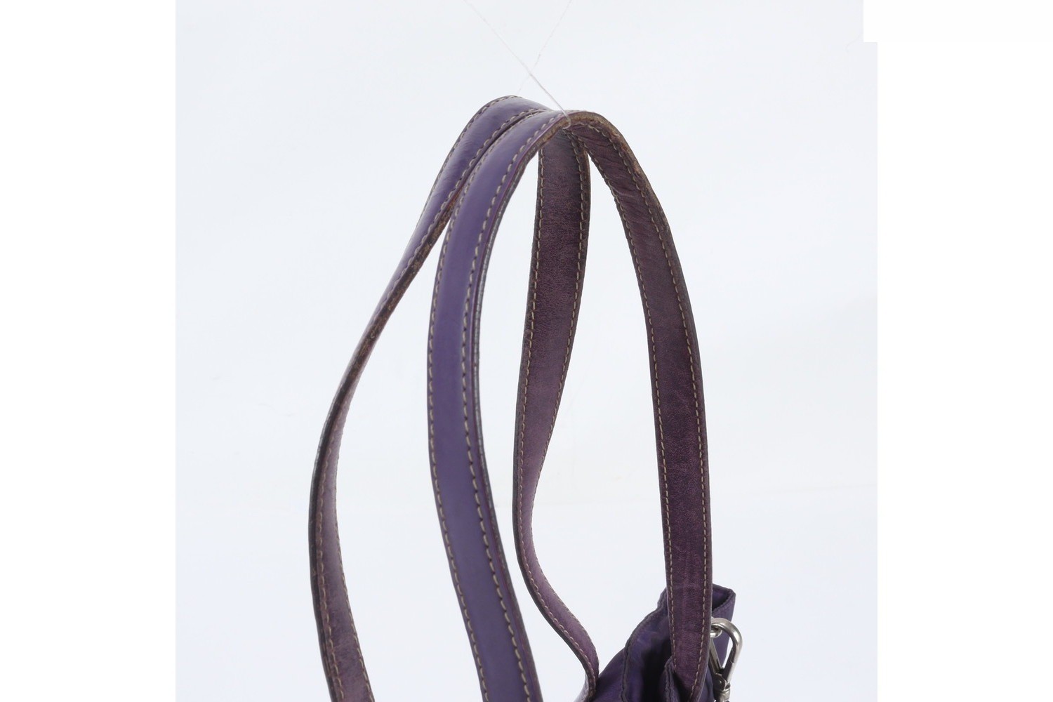 Tessuto Nylon Triangle Logo Leather 2-Way Shoulder Bag — view 3