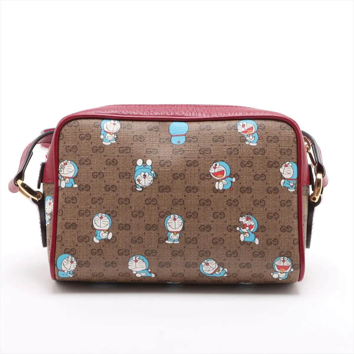 x Doraemon Mini GG Supreme PVC x Leather Shoulder Bag Red x Brown 647784 — view 2
