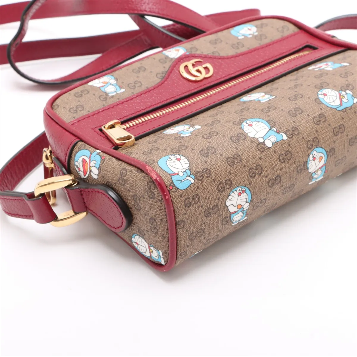 x Doraemon Mini GG Supreme PVC x Leather Shoulder Bag Red x Brown 647784 — view 4