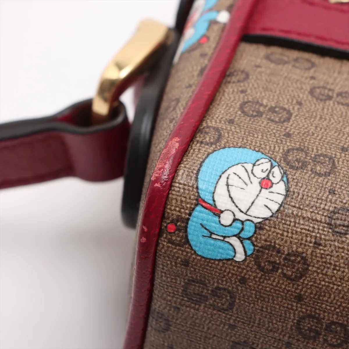 x Doraemon Mini GG Supreme PVC x Leather Shoulder Bag Red x Brown 647784 — view 10