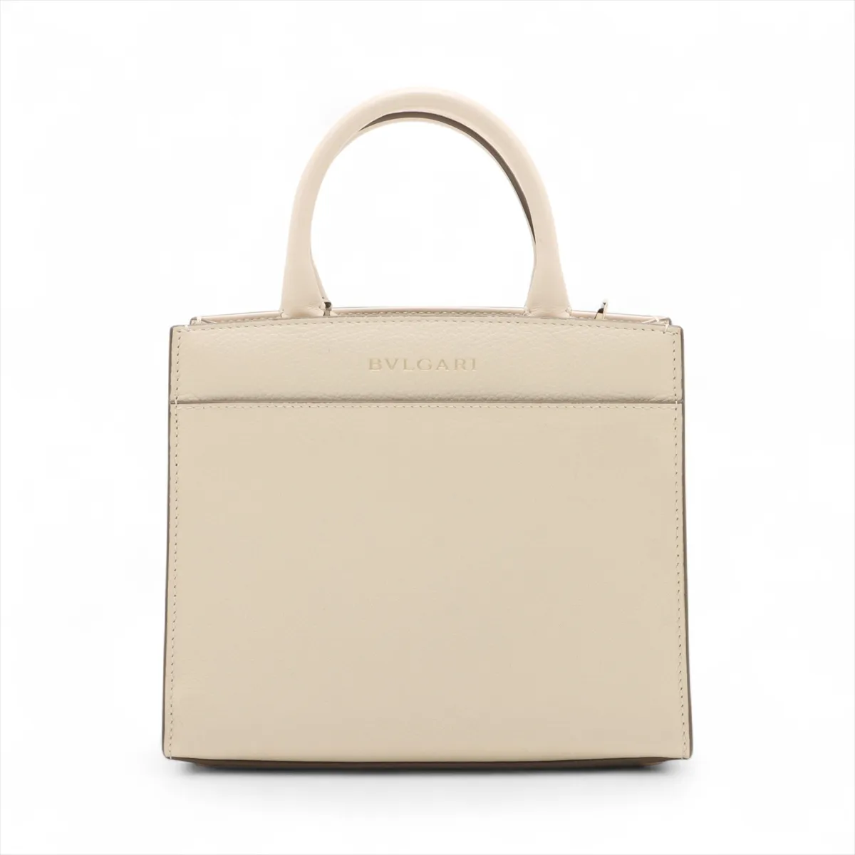 Logo Leather 2WAY Handbag Beige — view 2