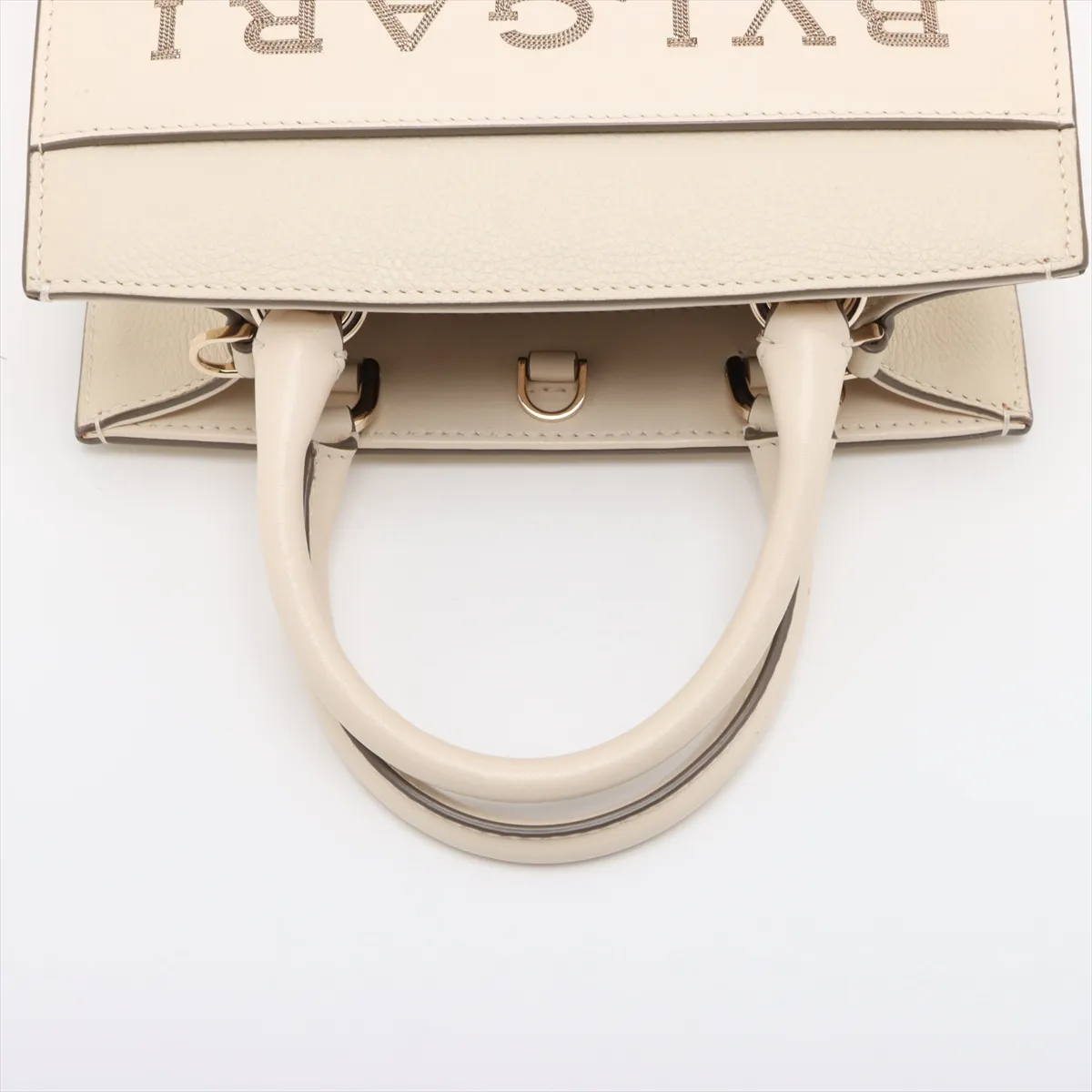 Logo Leather 2WAY Handbag Beige — view 5