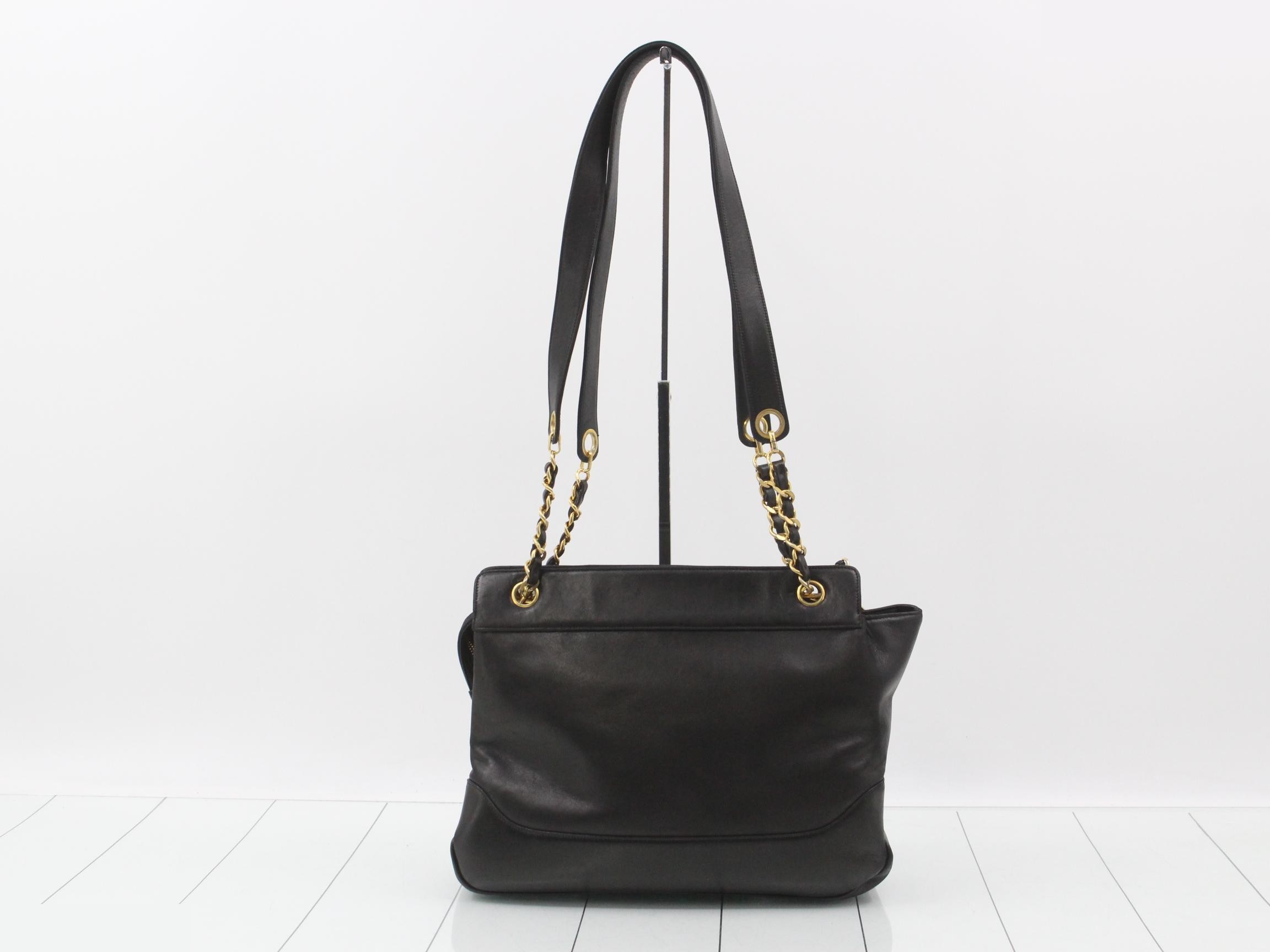 Lambskin chain tote bag, unit #1 — view 2
