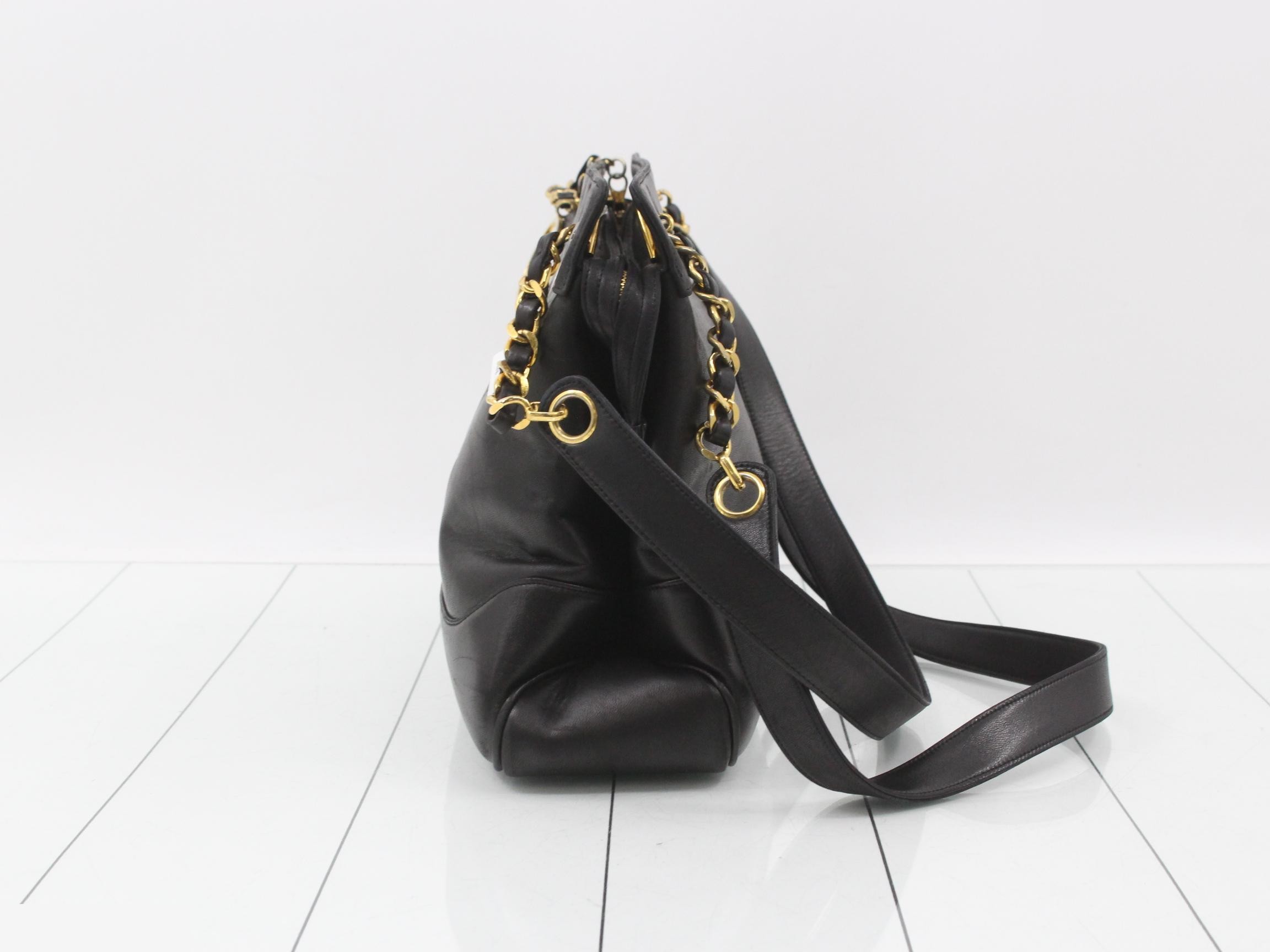 Lambskin chain tote bag, unit #1 — view 3