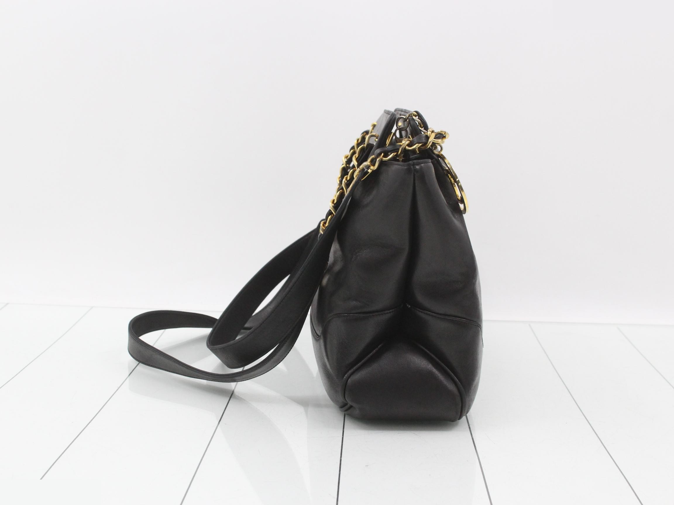 Lambskin chain tote bag, unit #1 — view 4
