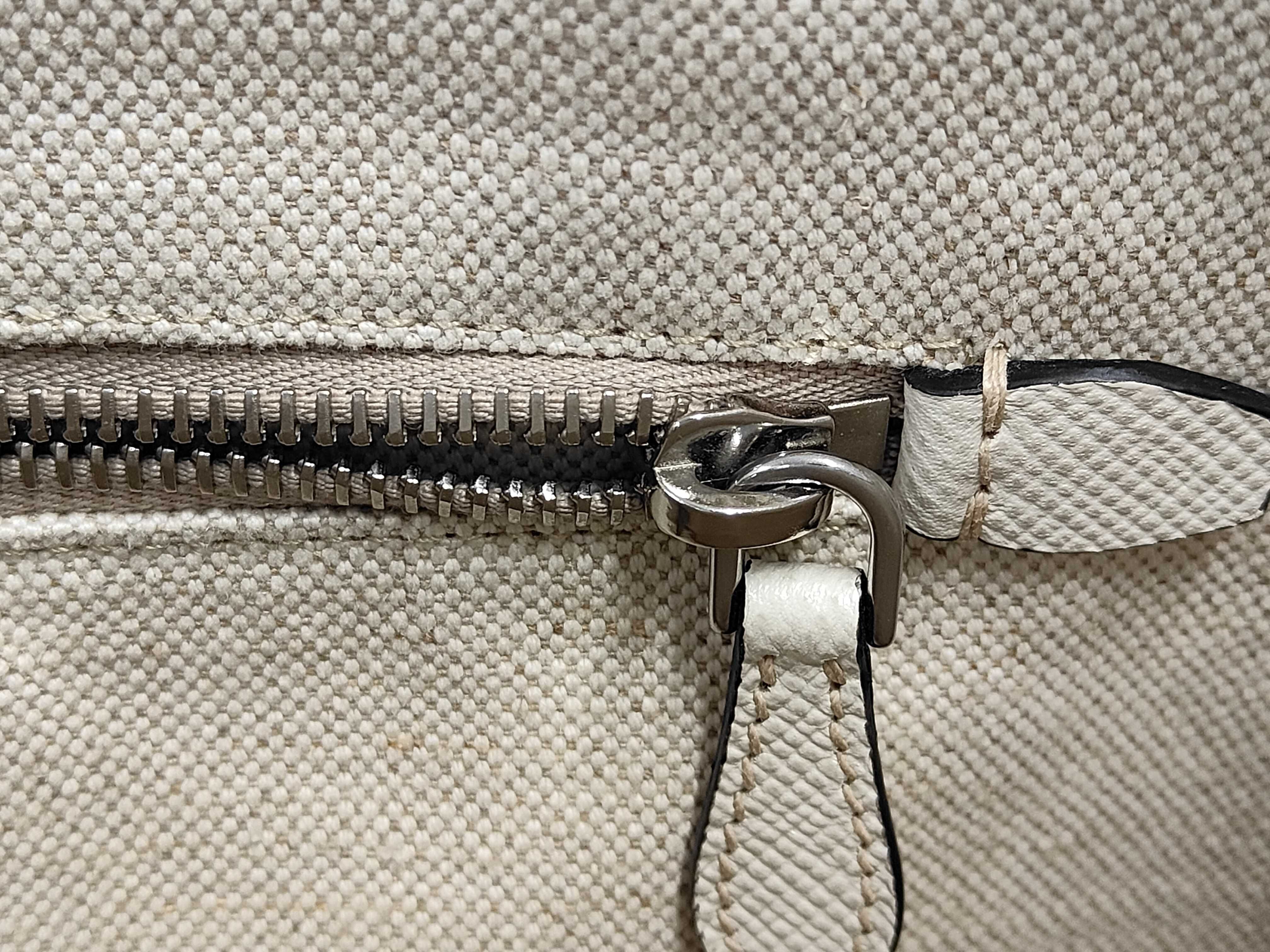 Triangle Logo Plate Tote Bag 1BG342 Silver Hardware Sapphire Leather White Tote Bag — view 9