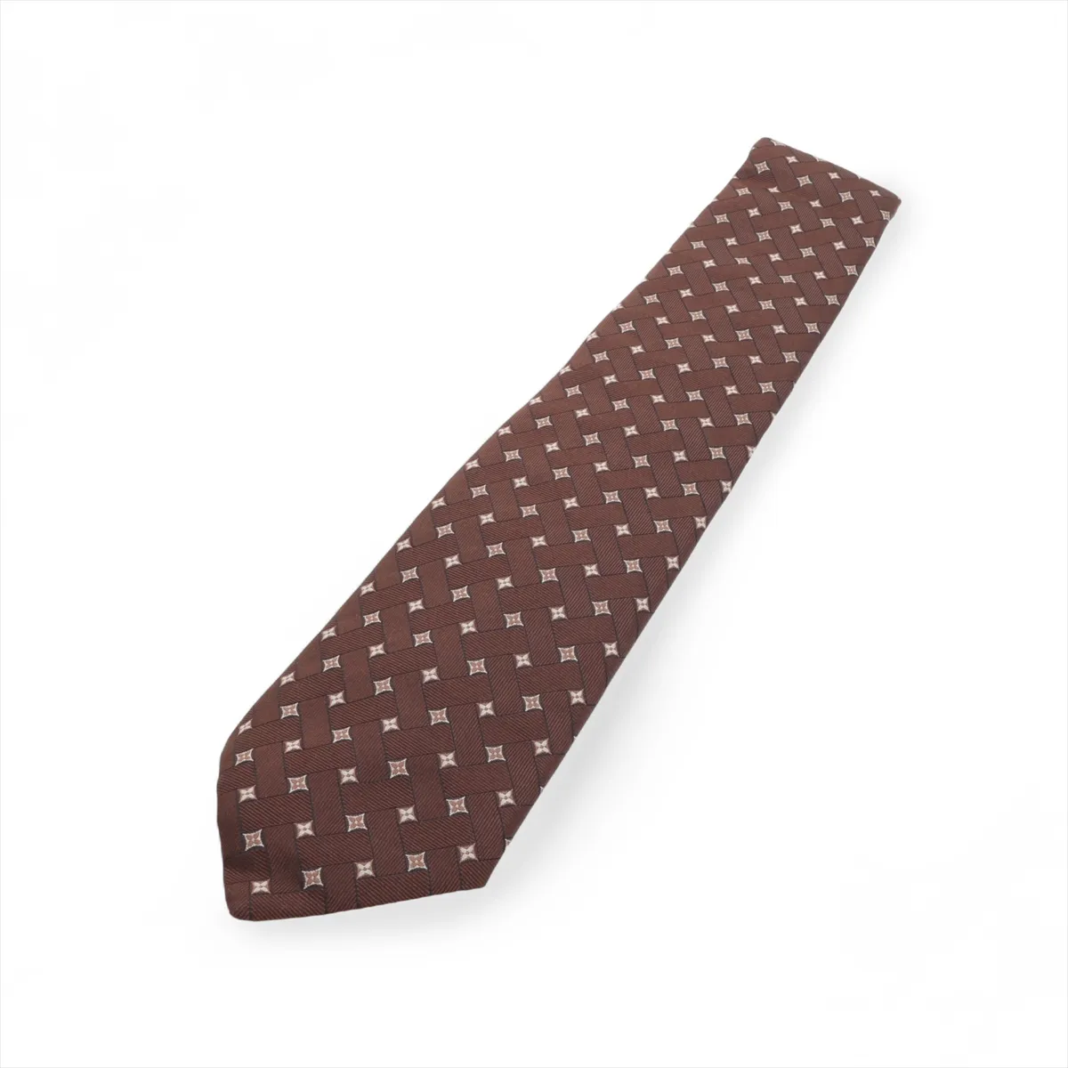 silk tie, brown, with some wear,
