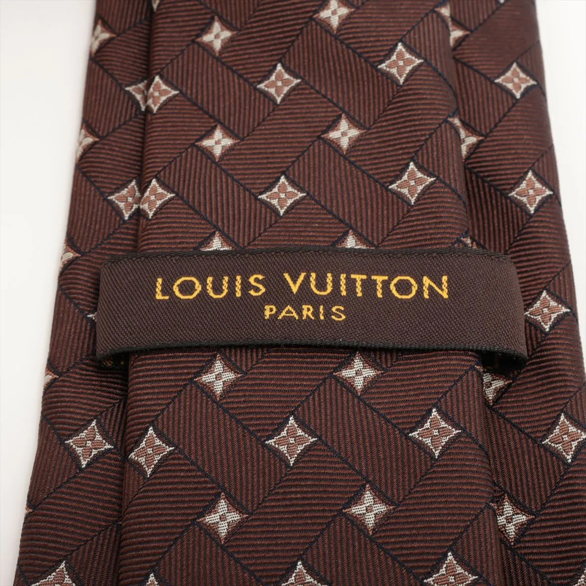 silk tie, brown, with some wear, — view 3