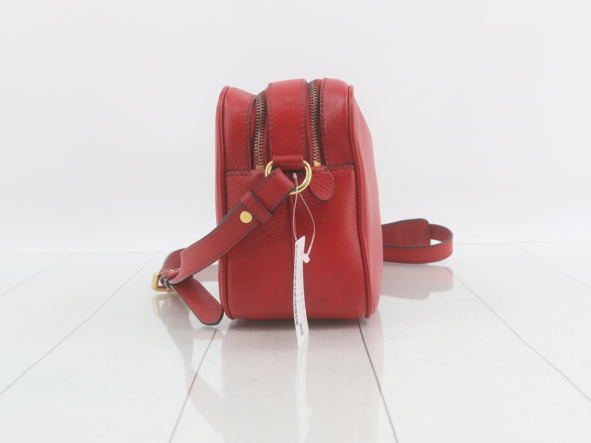 Leather shoulder bag, red — view 3