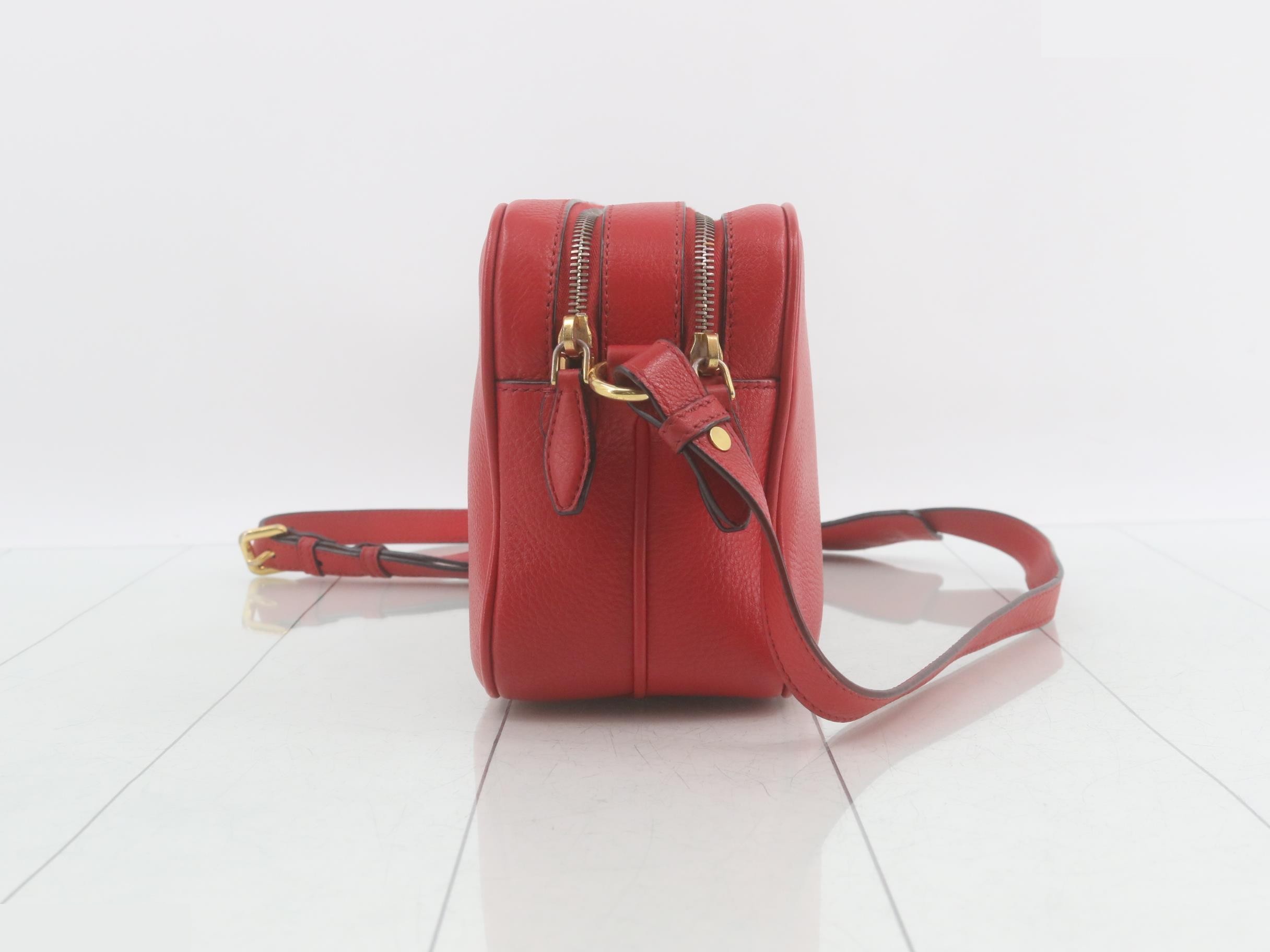 Leather shoulder bag, red — view 4