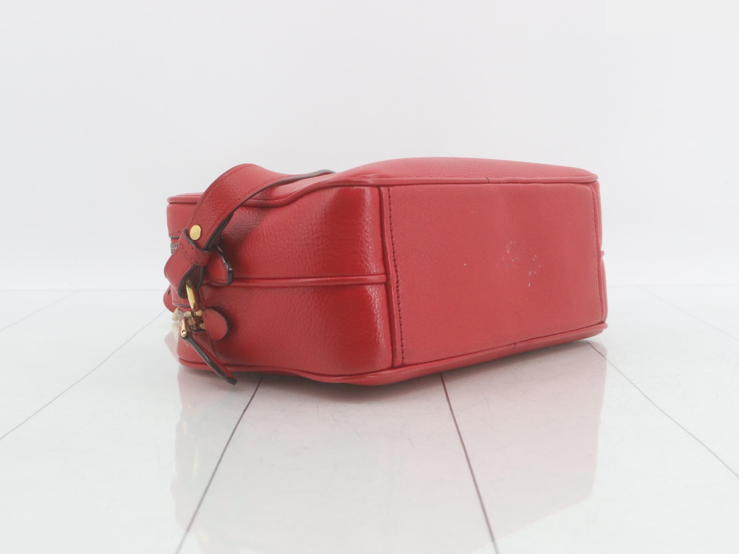 Leather shoulder bag, red — view 5