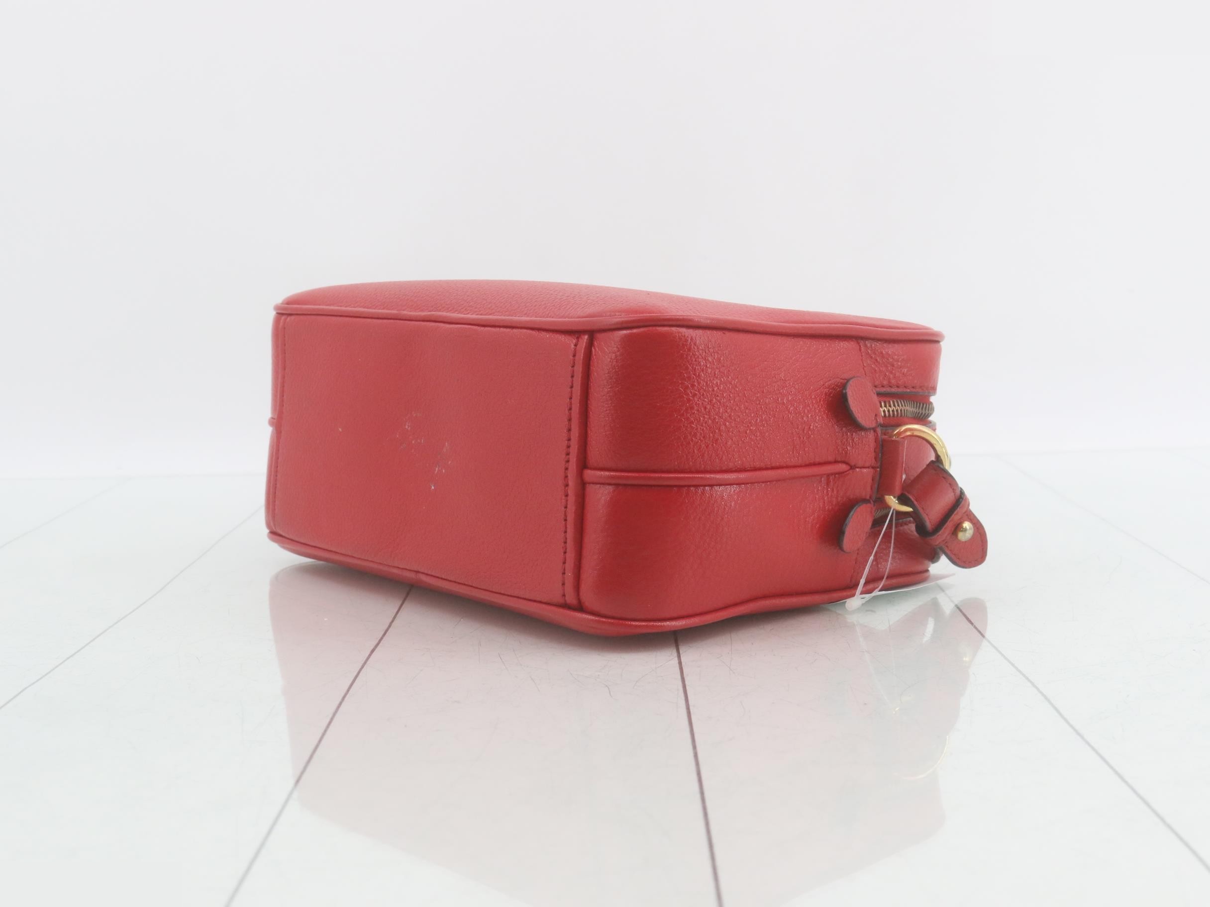 Leather shoulder bag, red — view 6