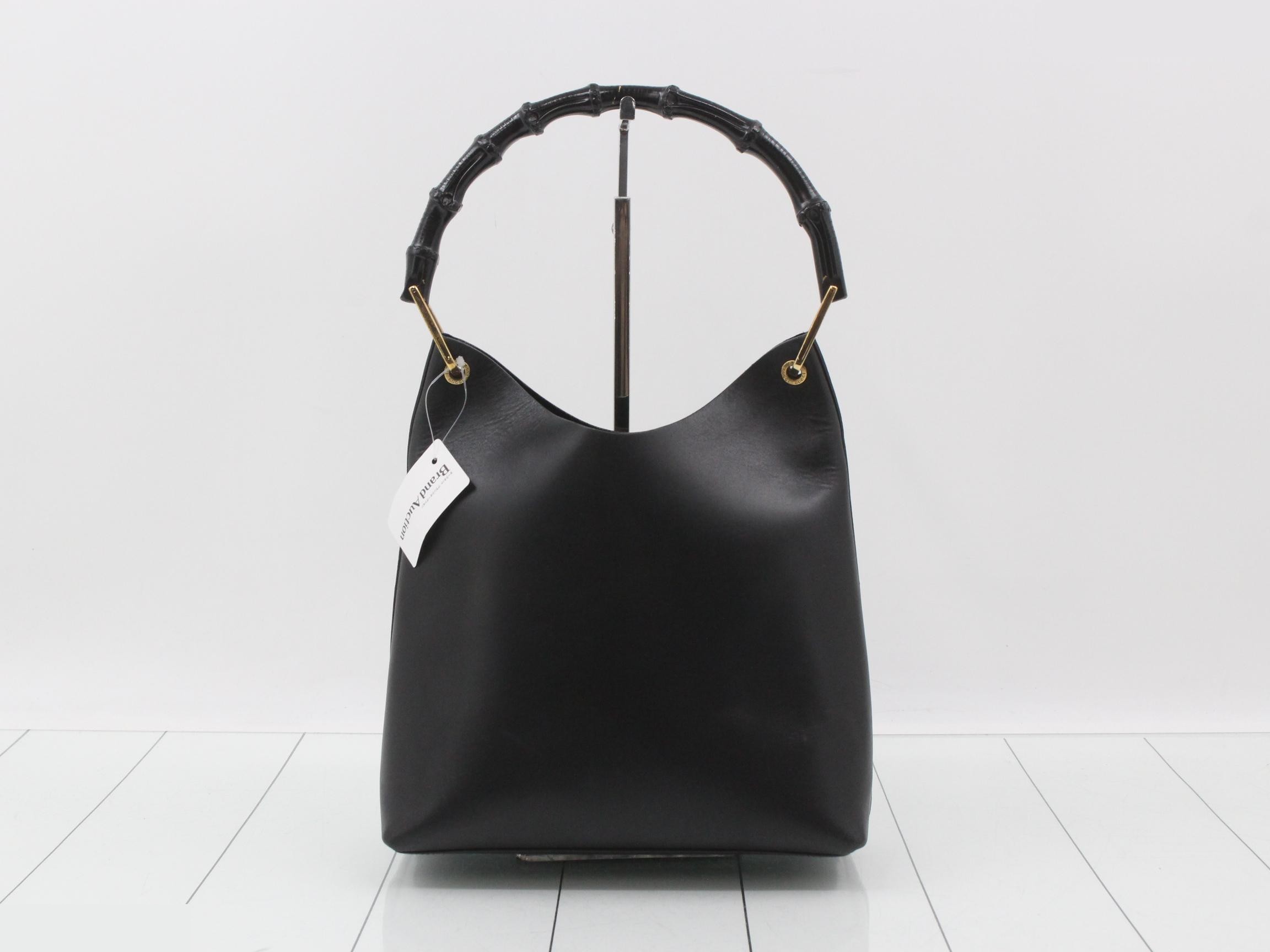 One-shoulder leather bamboo handbag — view 2