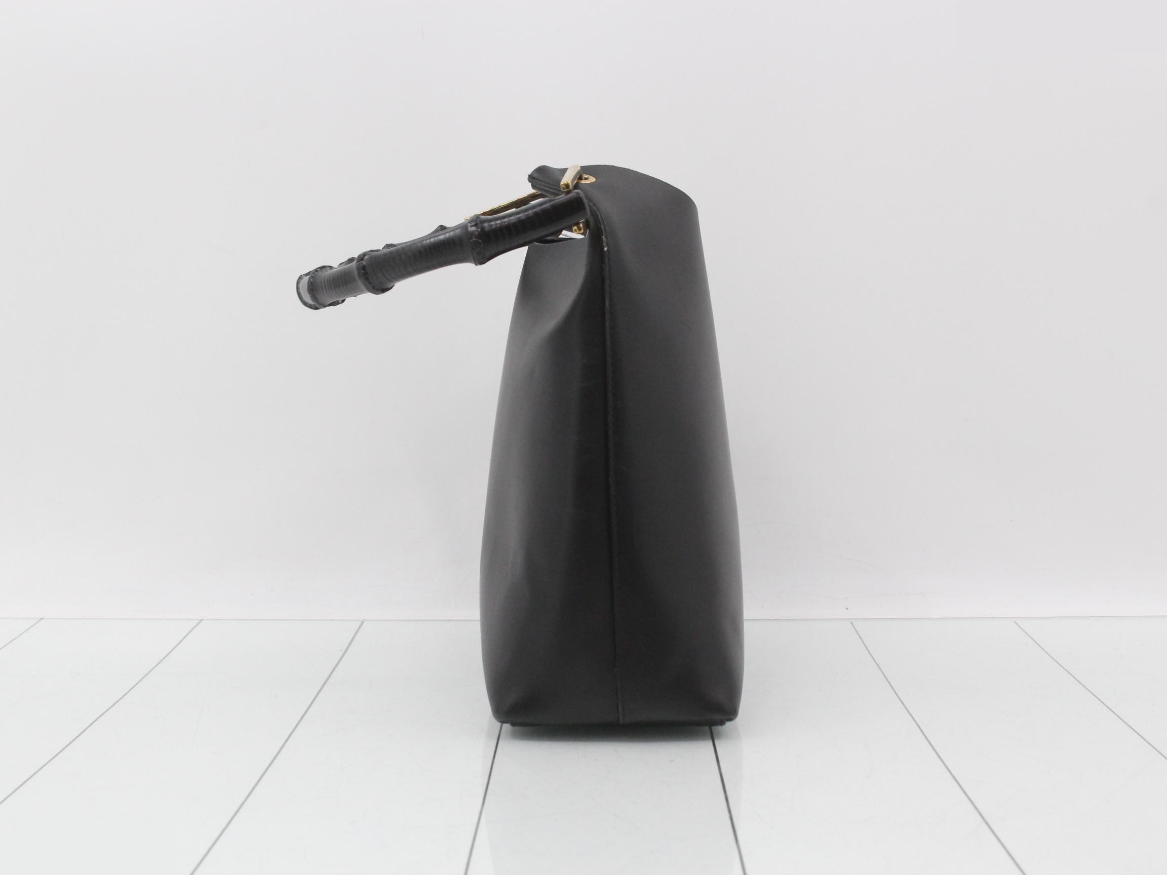 One-shoulder leather bamboo handbag — view 4