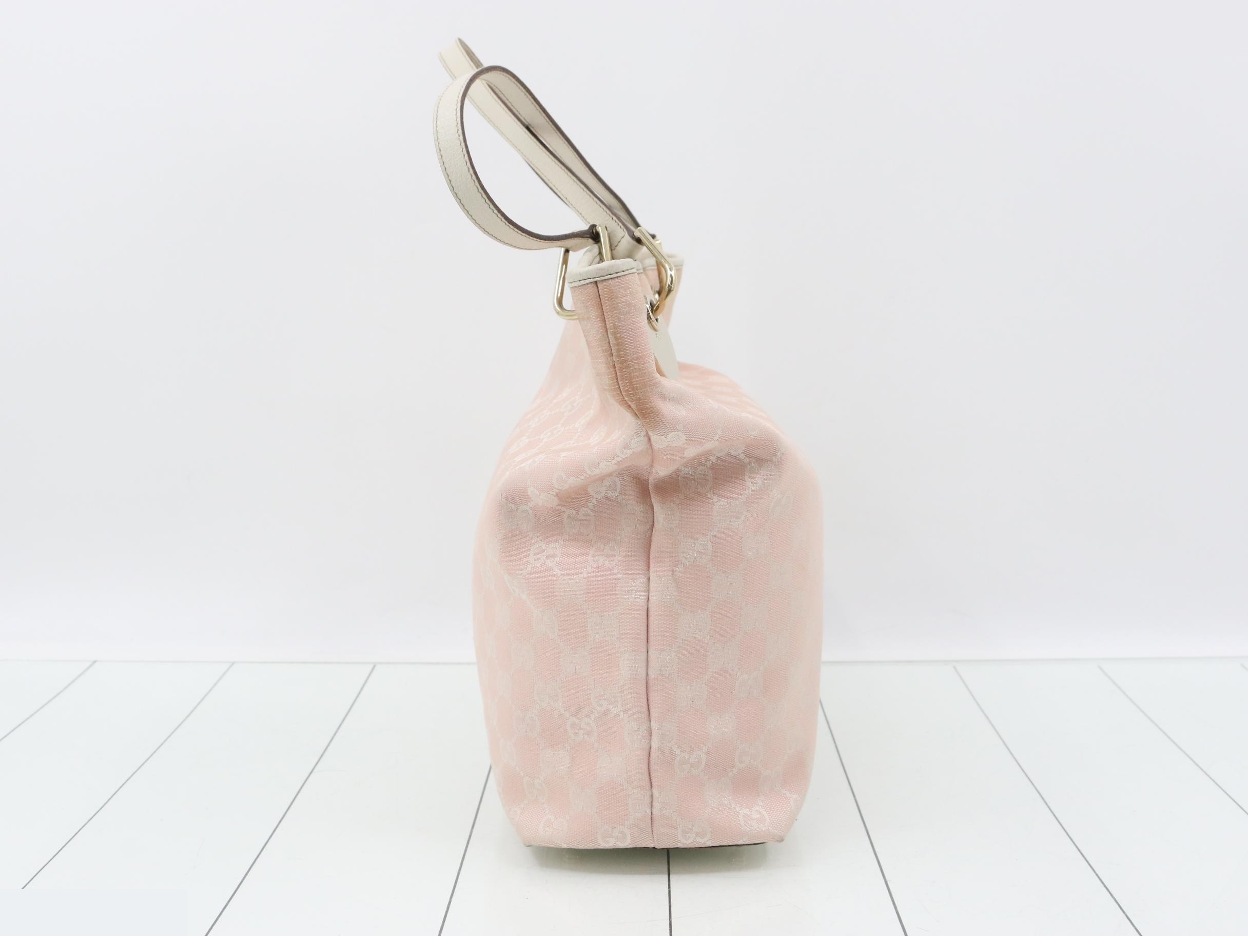GG Canvas Leather Tote Bag (Pink) — view 3