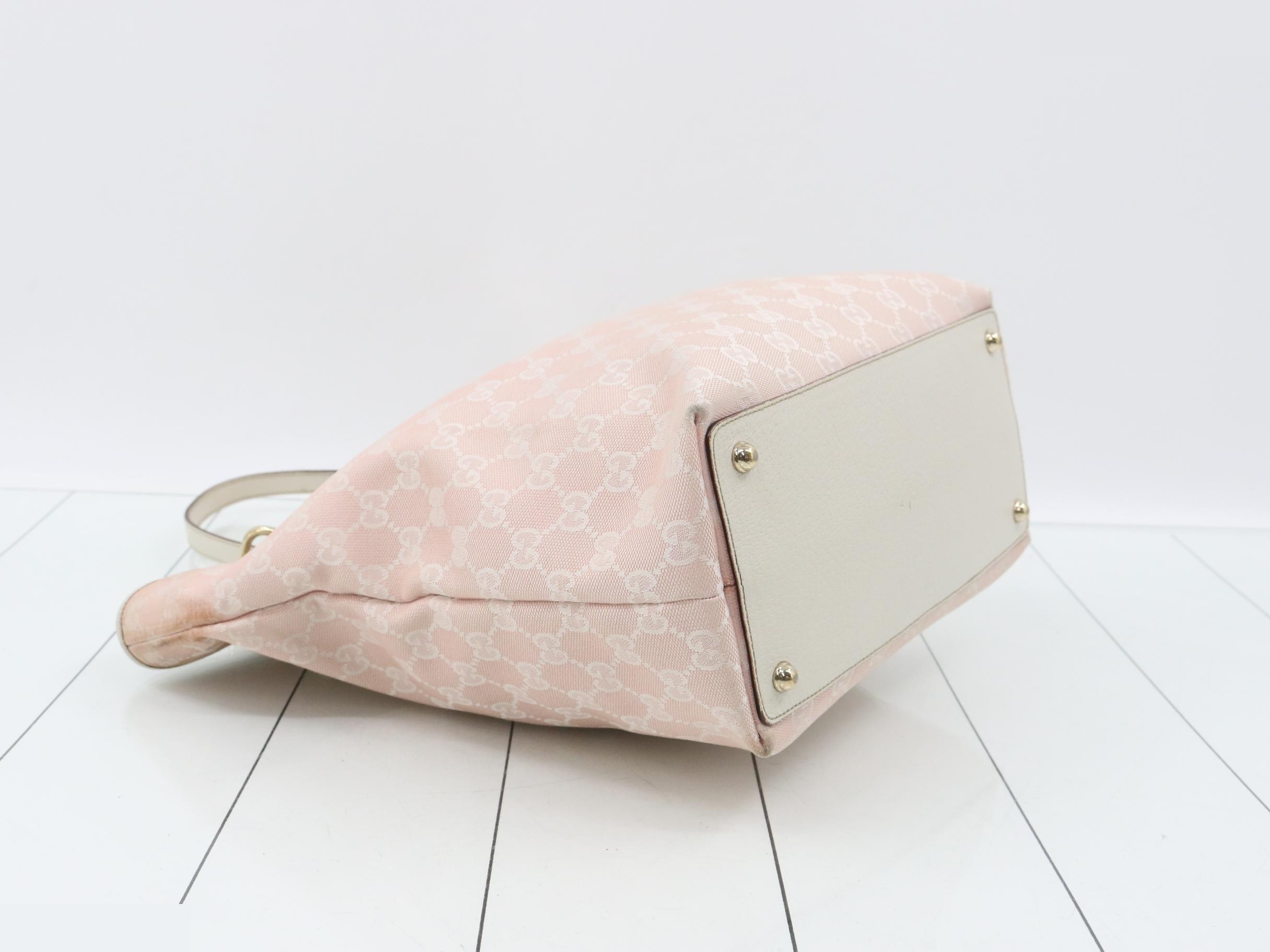 GG Canvas Leather Tote Bag (Pink) — view 5