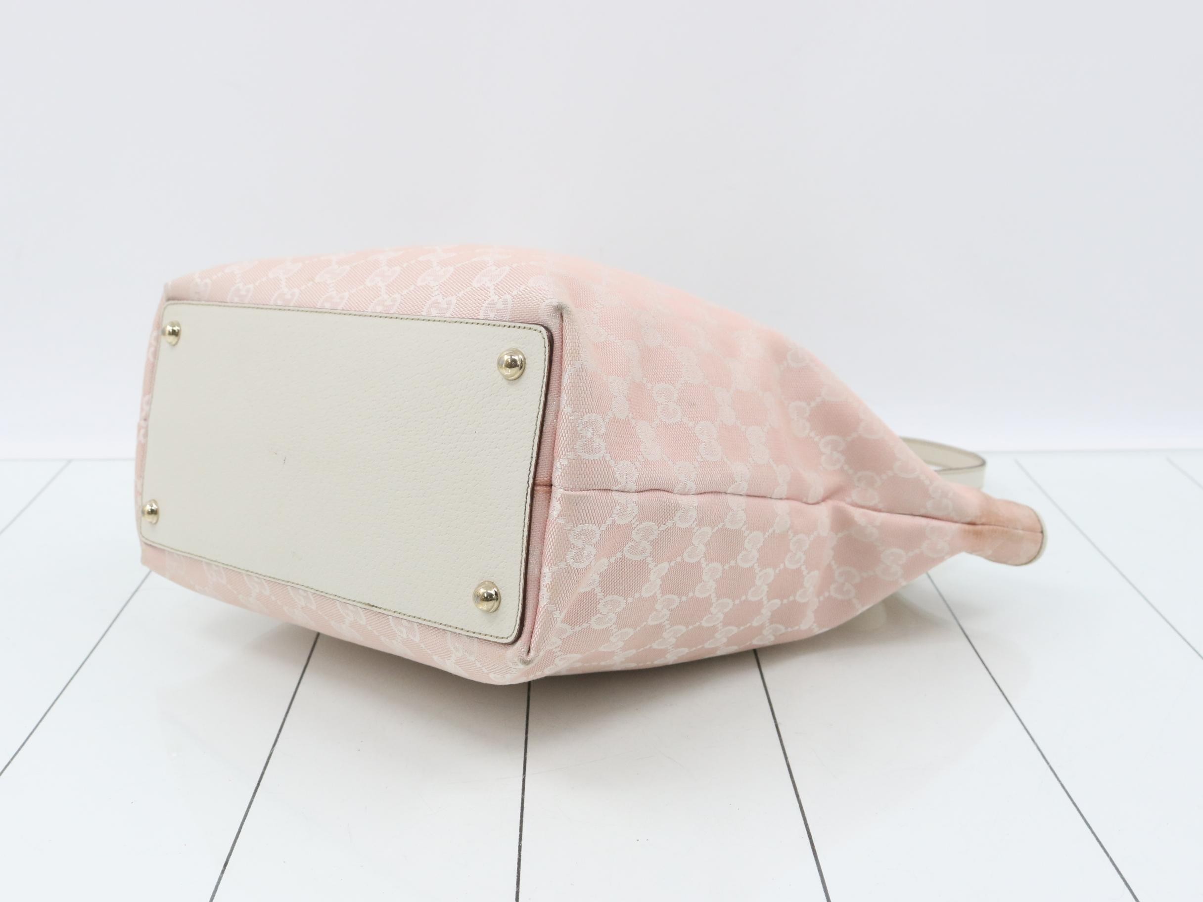 GG Canvas Leather Tote Bag (Pink) — view 6
