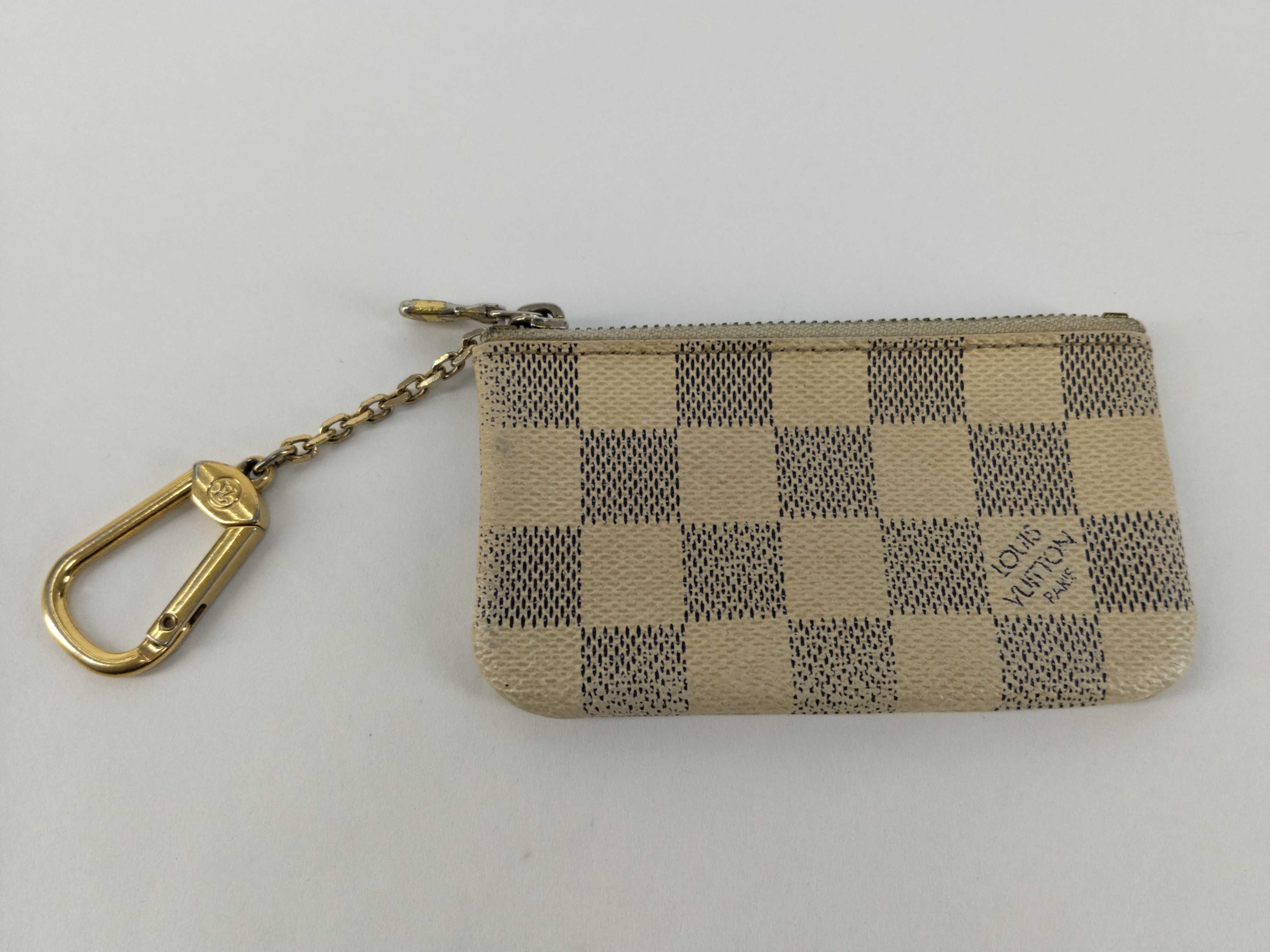 Damier Azur LV Coin Case Pochette Clé White
