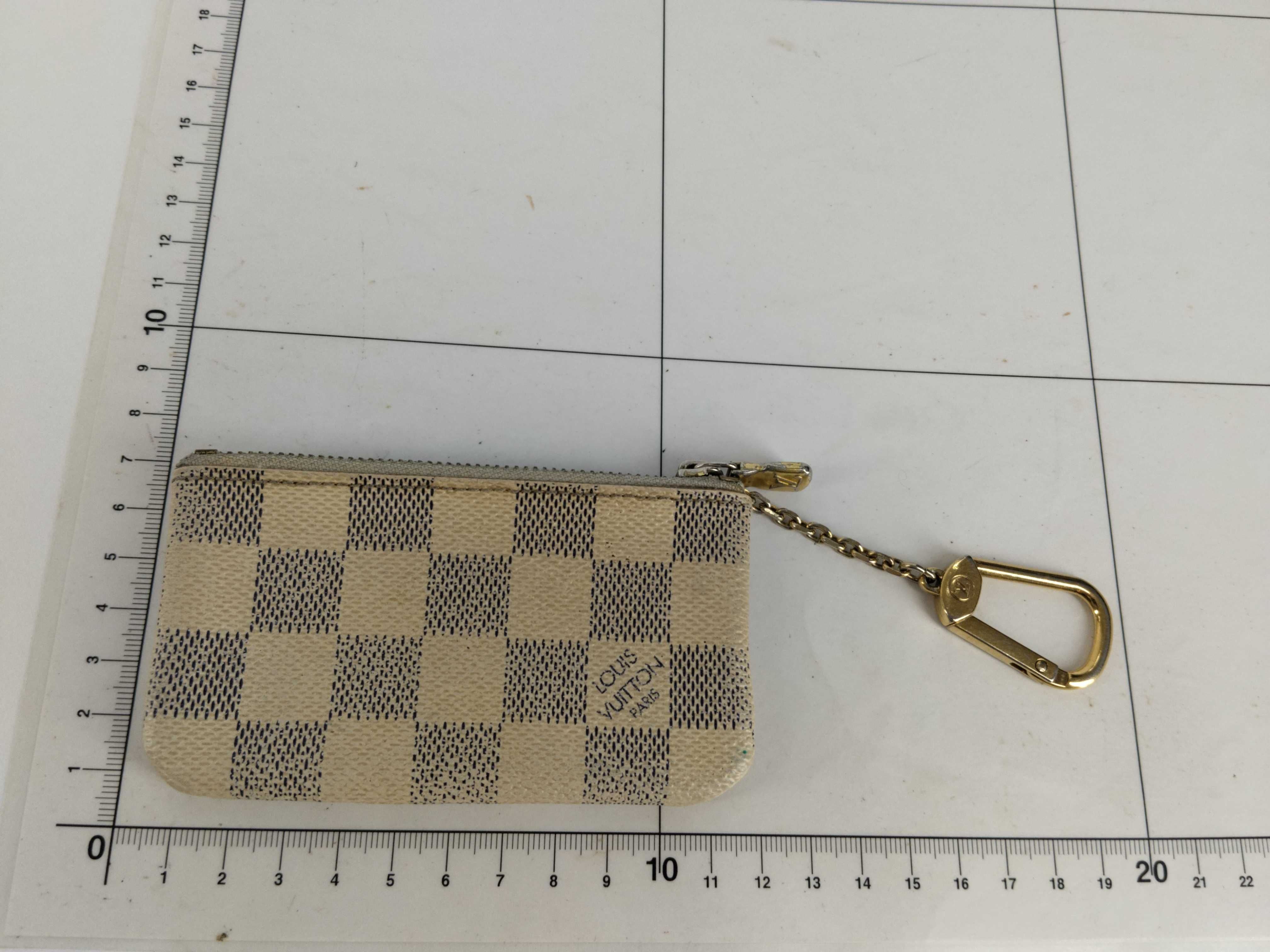 Damier Azur LV Coin Case Pochette Clé White — view 2