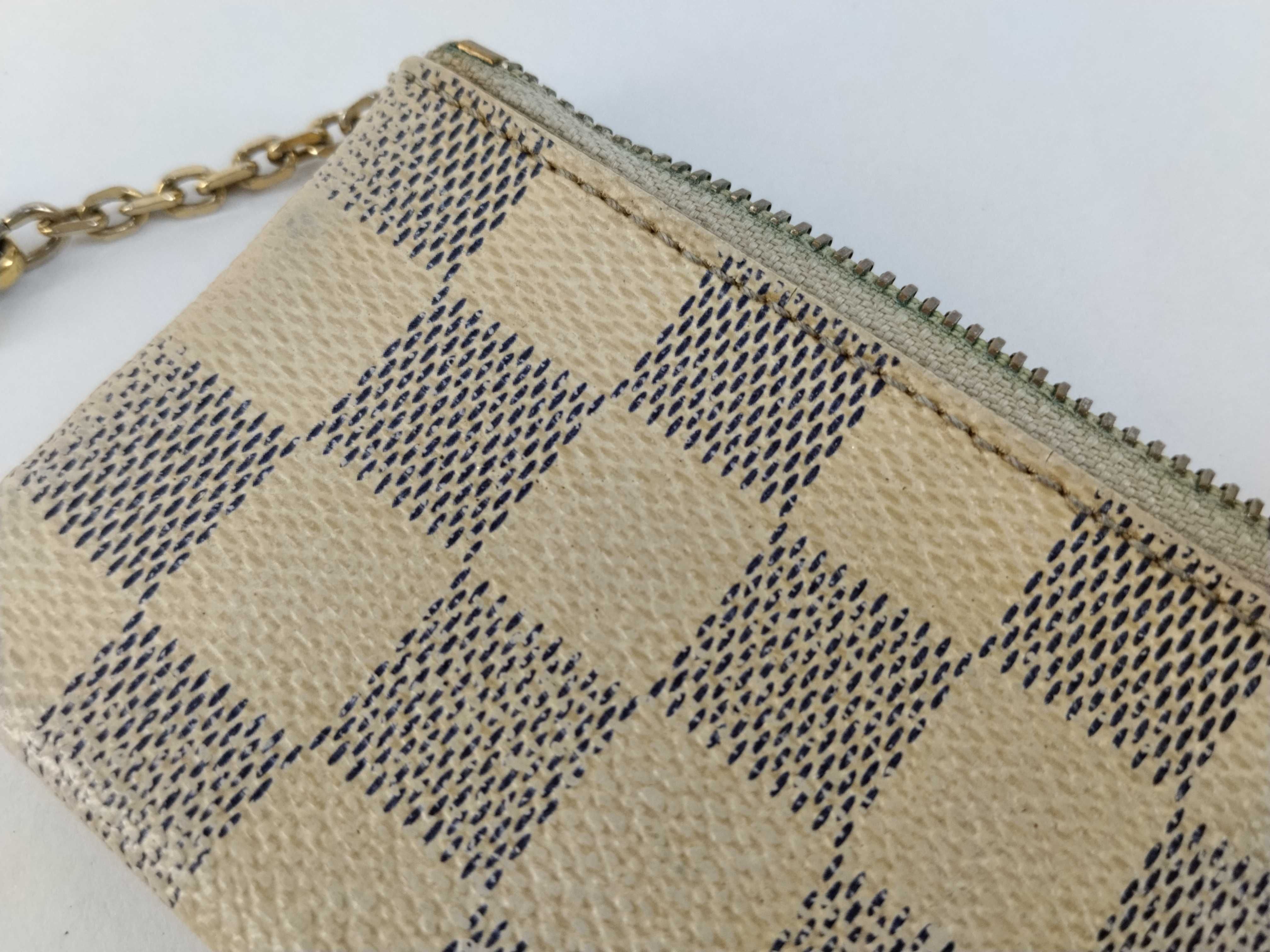 Damier Azur LV Coin Case Pochette Clé White — view 14