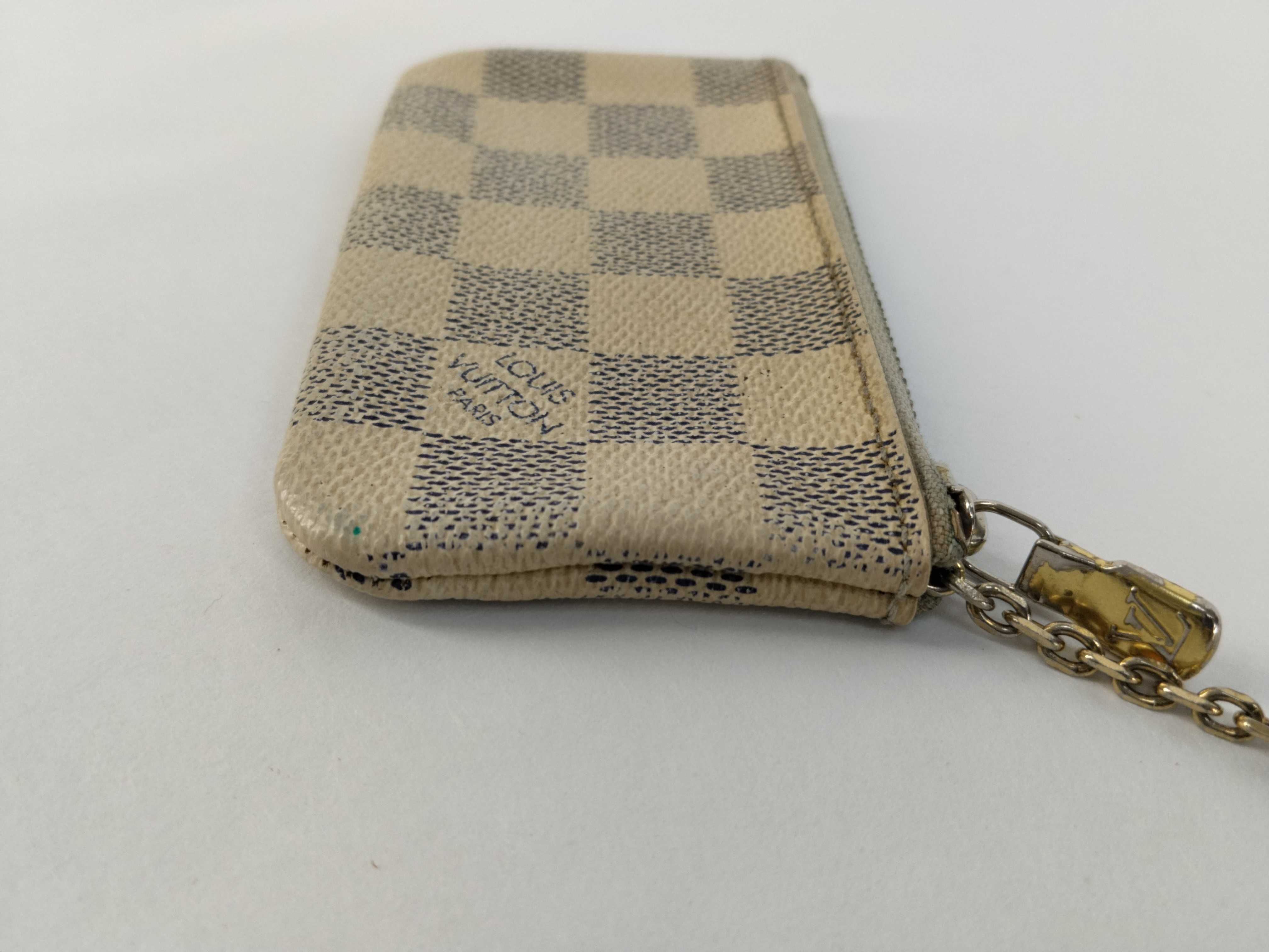 Damier Azur LV Coin Case Pochette Clé White — view 6