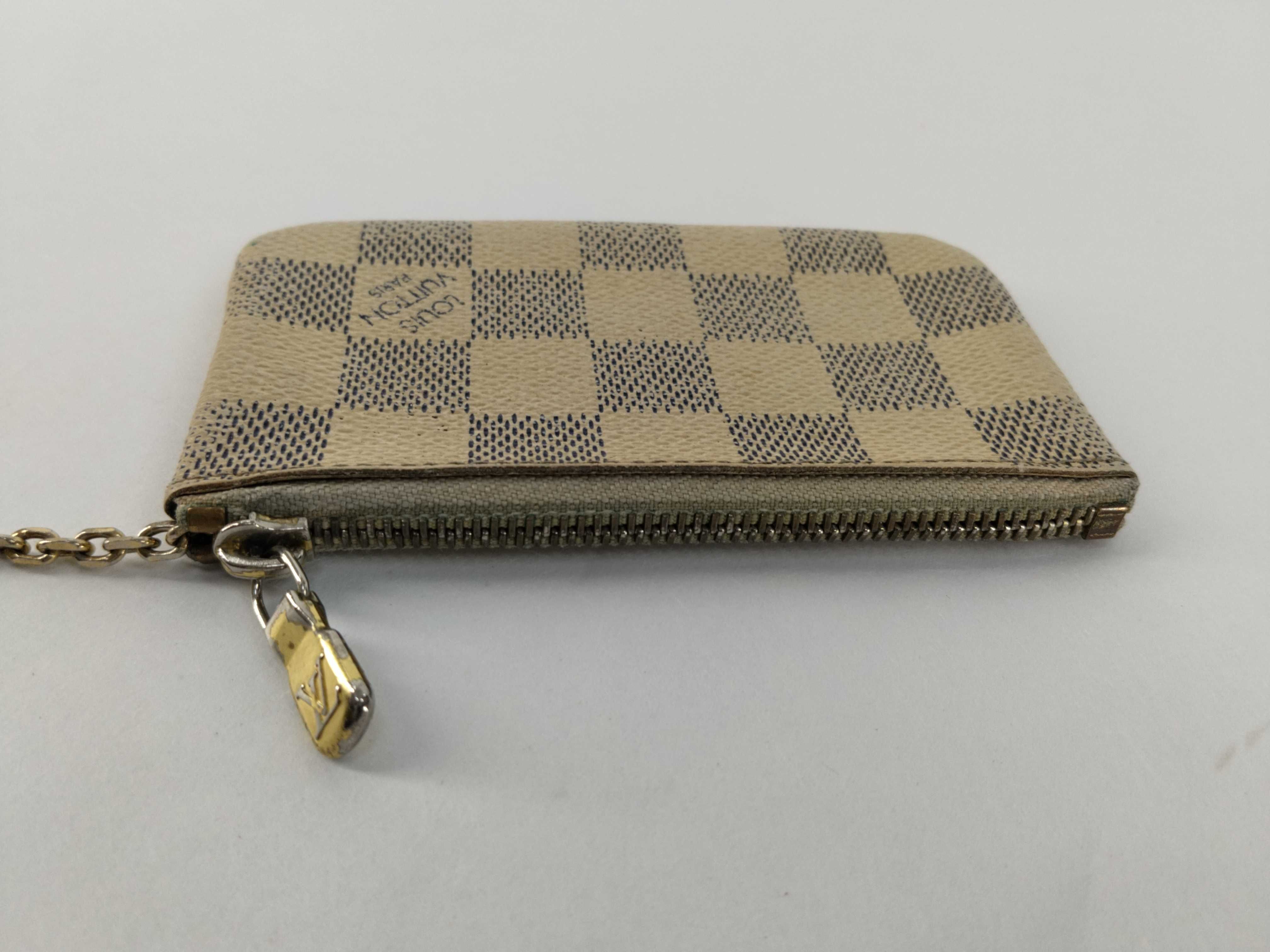 Damier Azur LV Coin Case Pochette Clé White — view 8