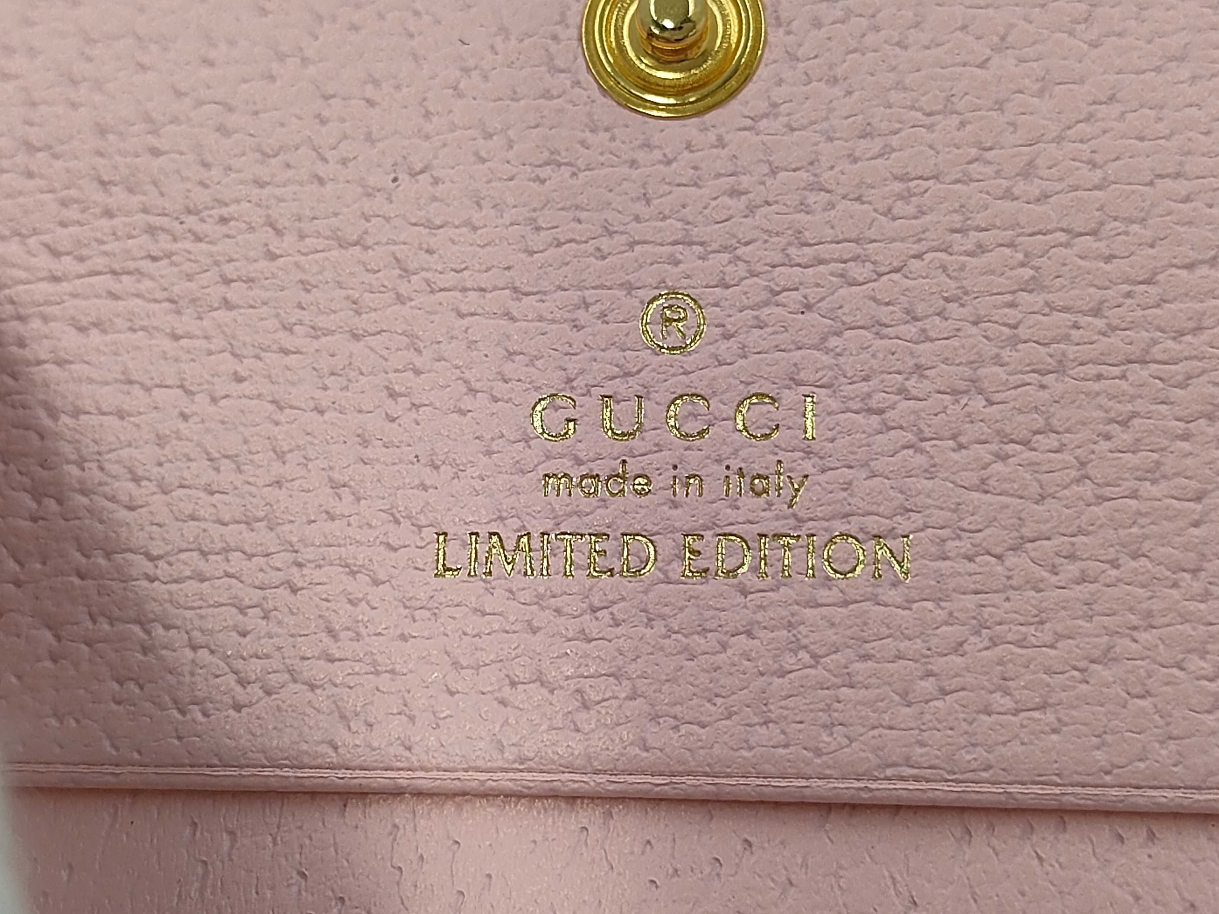 577347 Flora Bi-fold Wallet Mini Wallet Pink Canvas x Leather Wallet — view 6