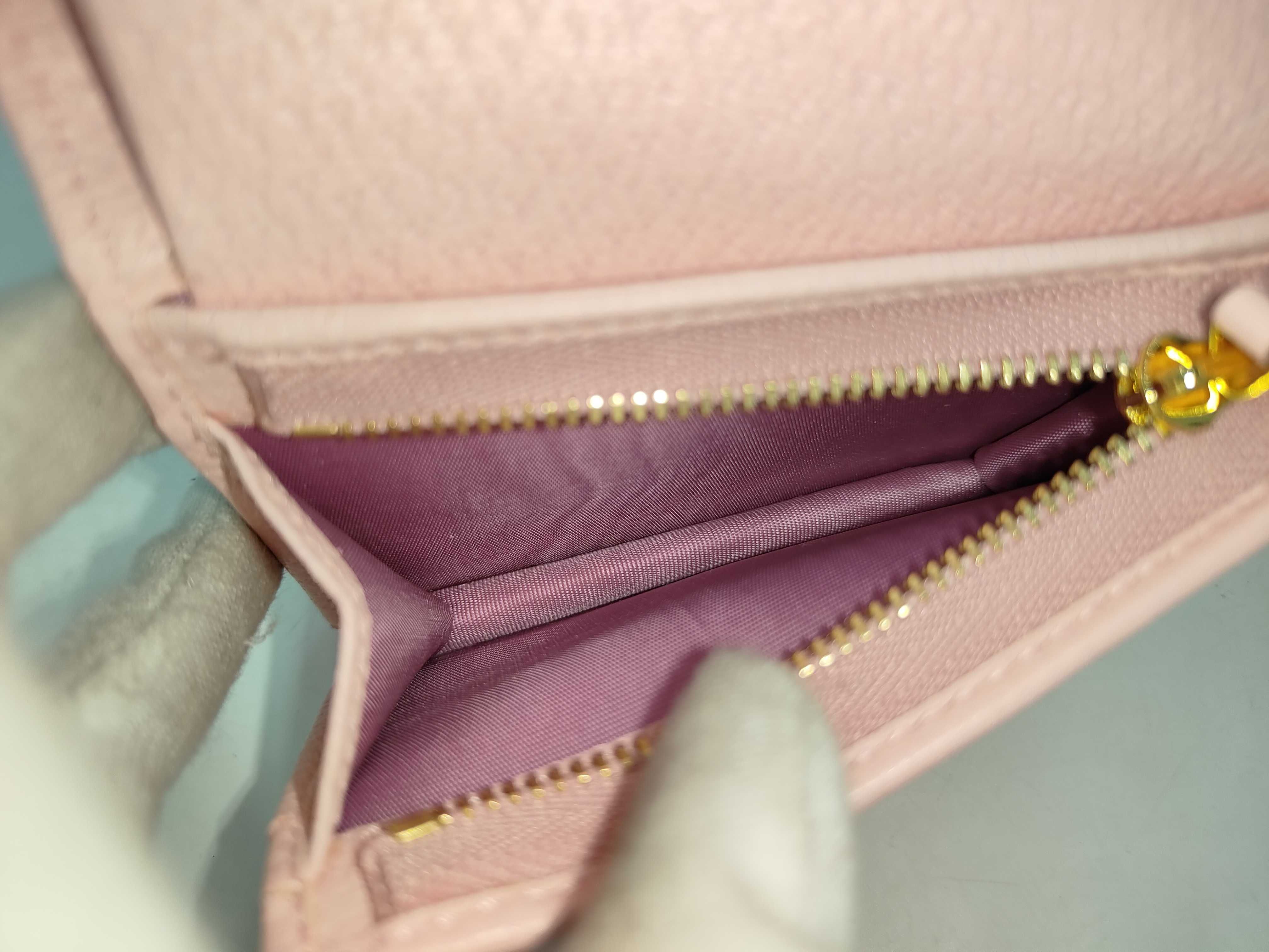 577347 Flora Bi-fold Wallet Mini Wallet Pink Canvas x Leather Wallet — view 7