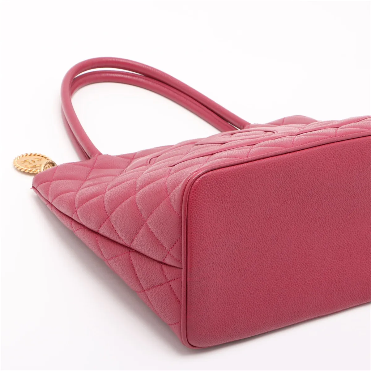 reprint caviar skin tote bag red gold hardware 6388705 6th series — view 4