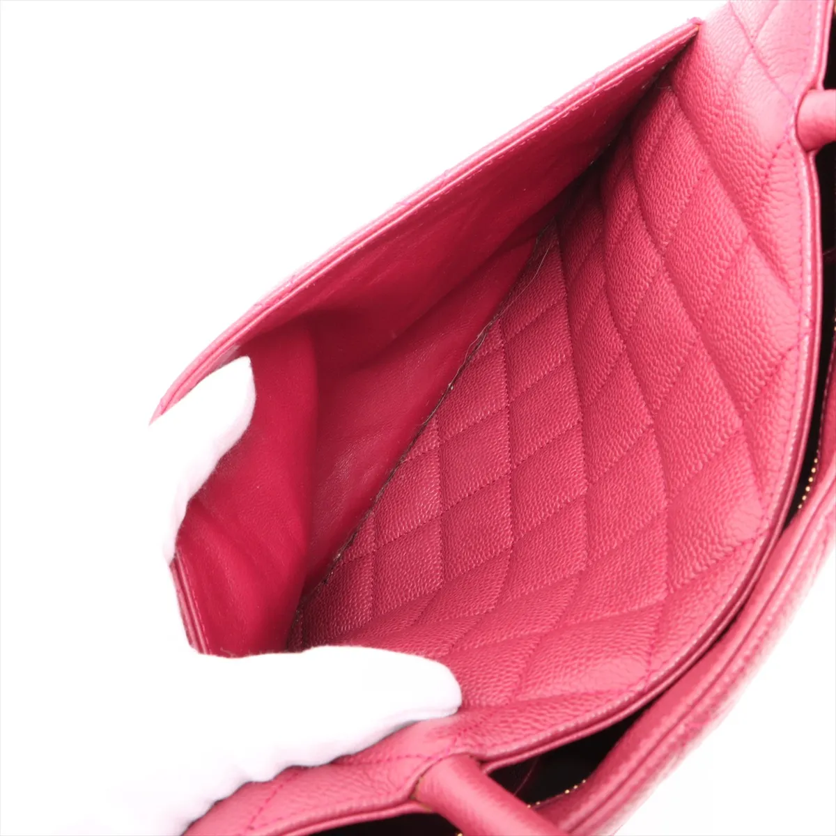 reprint caviar skin tote bag red gold hardware 6388705 6th series — view 10