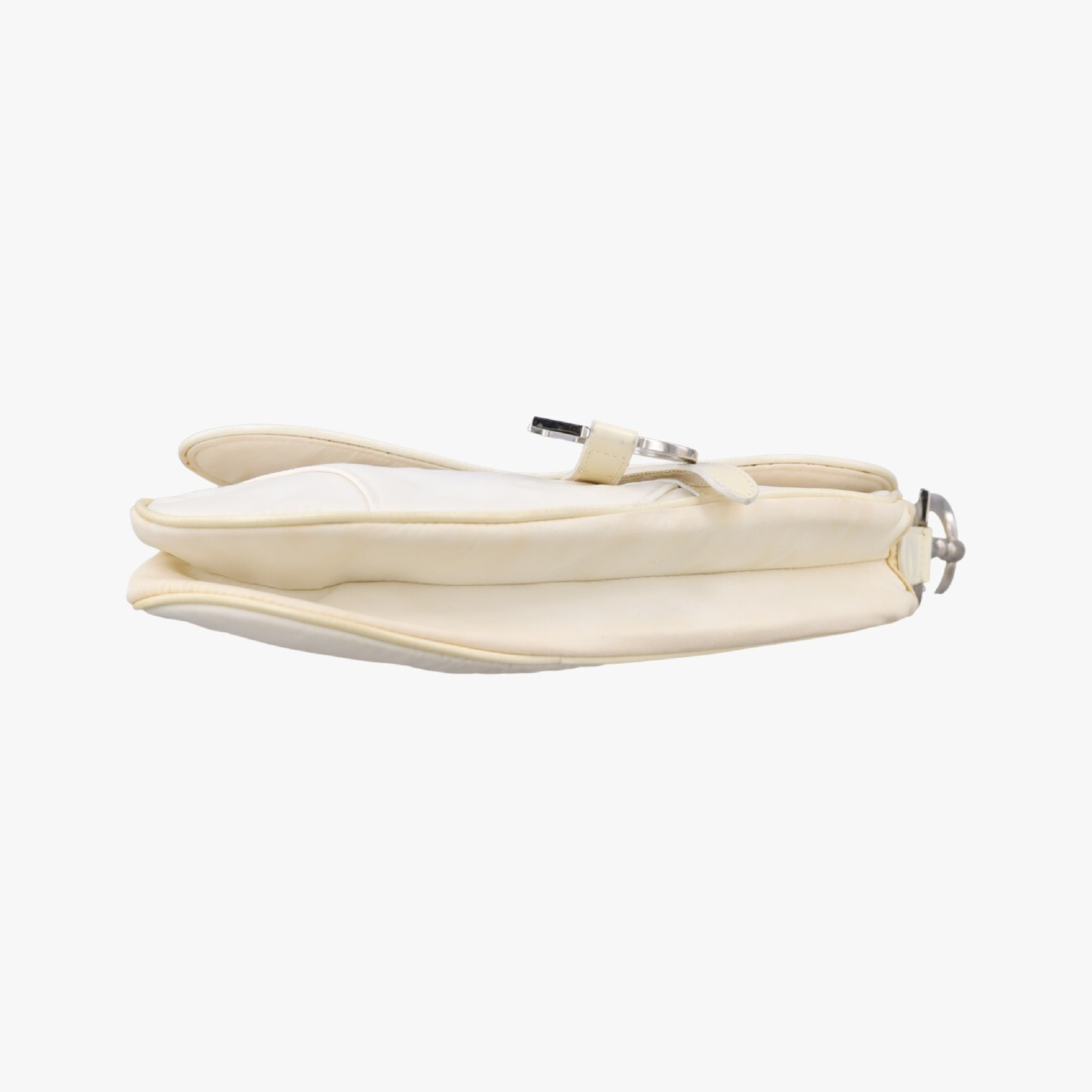 Saddle White Nylon x Leather Shoulder Bag RU 1020 — view 3