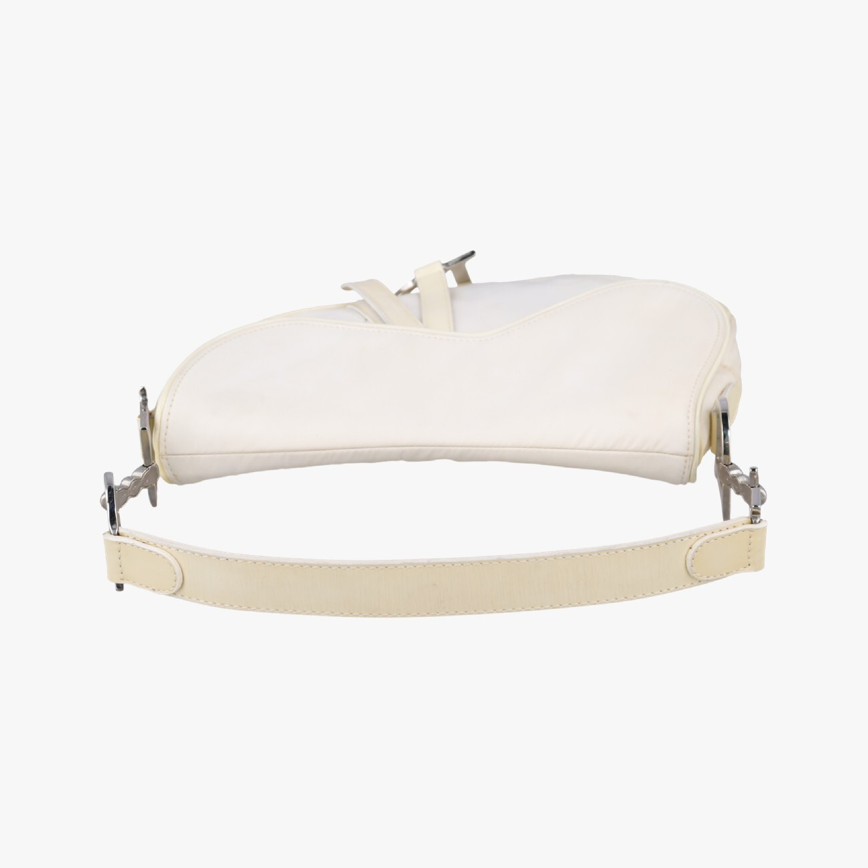 Saddle White Nylon x Leather Shoulder Bag RU 1020 — view 5