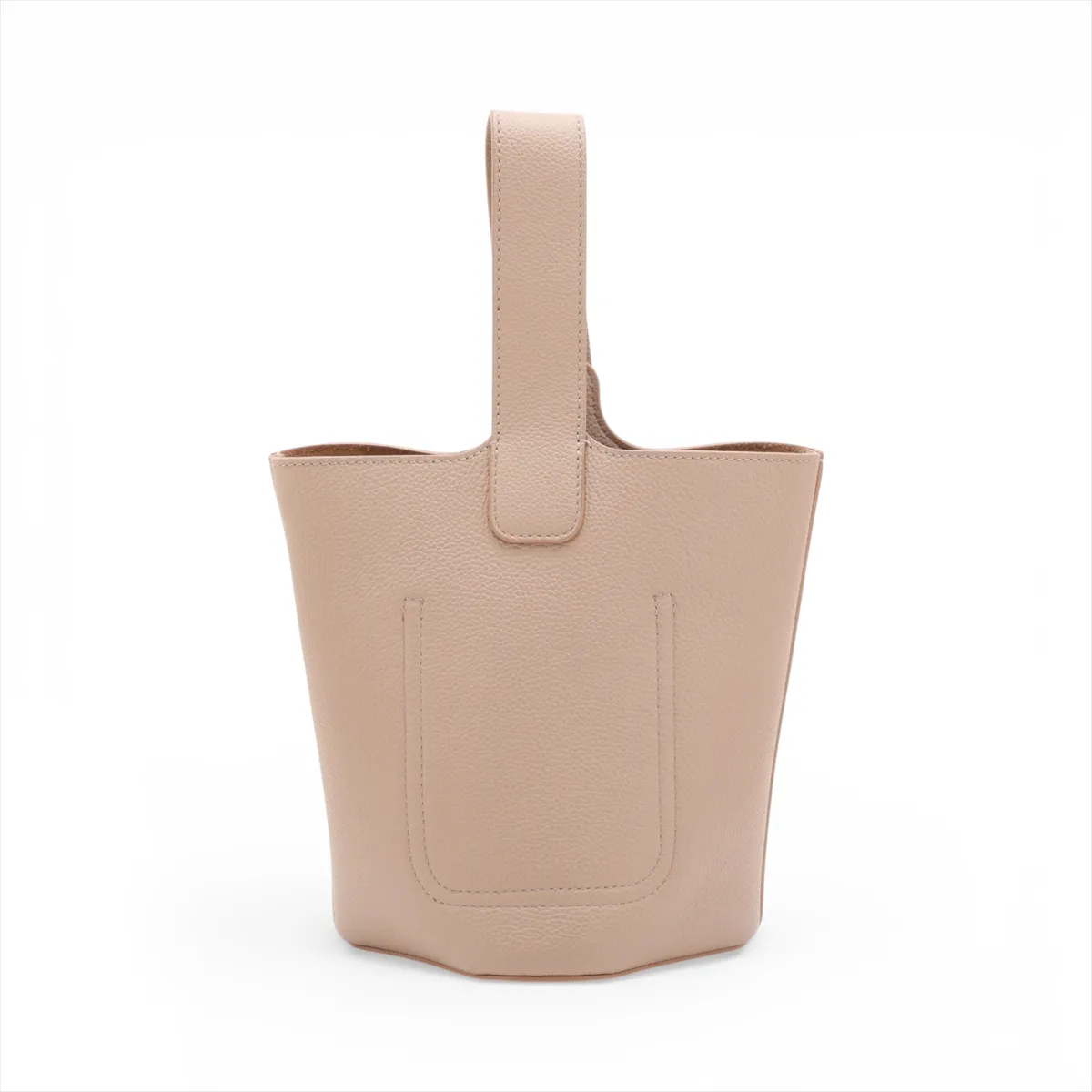 Pebble Bucket Mini Leather 2-Way Handbag, Beige — view 2
