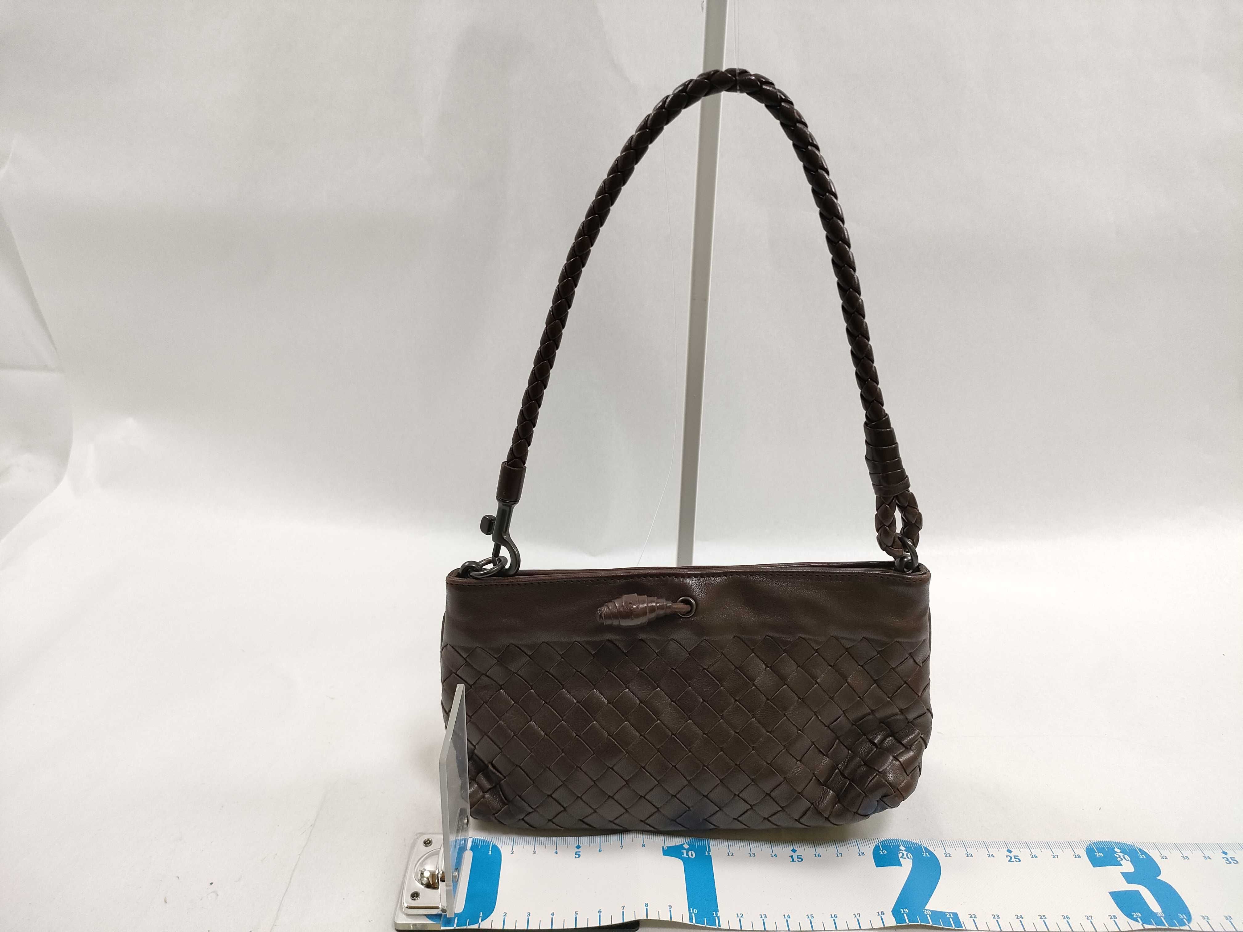 Intrecciato Leather Accessory Pouch Handbag — view 2