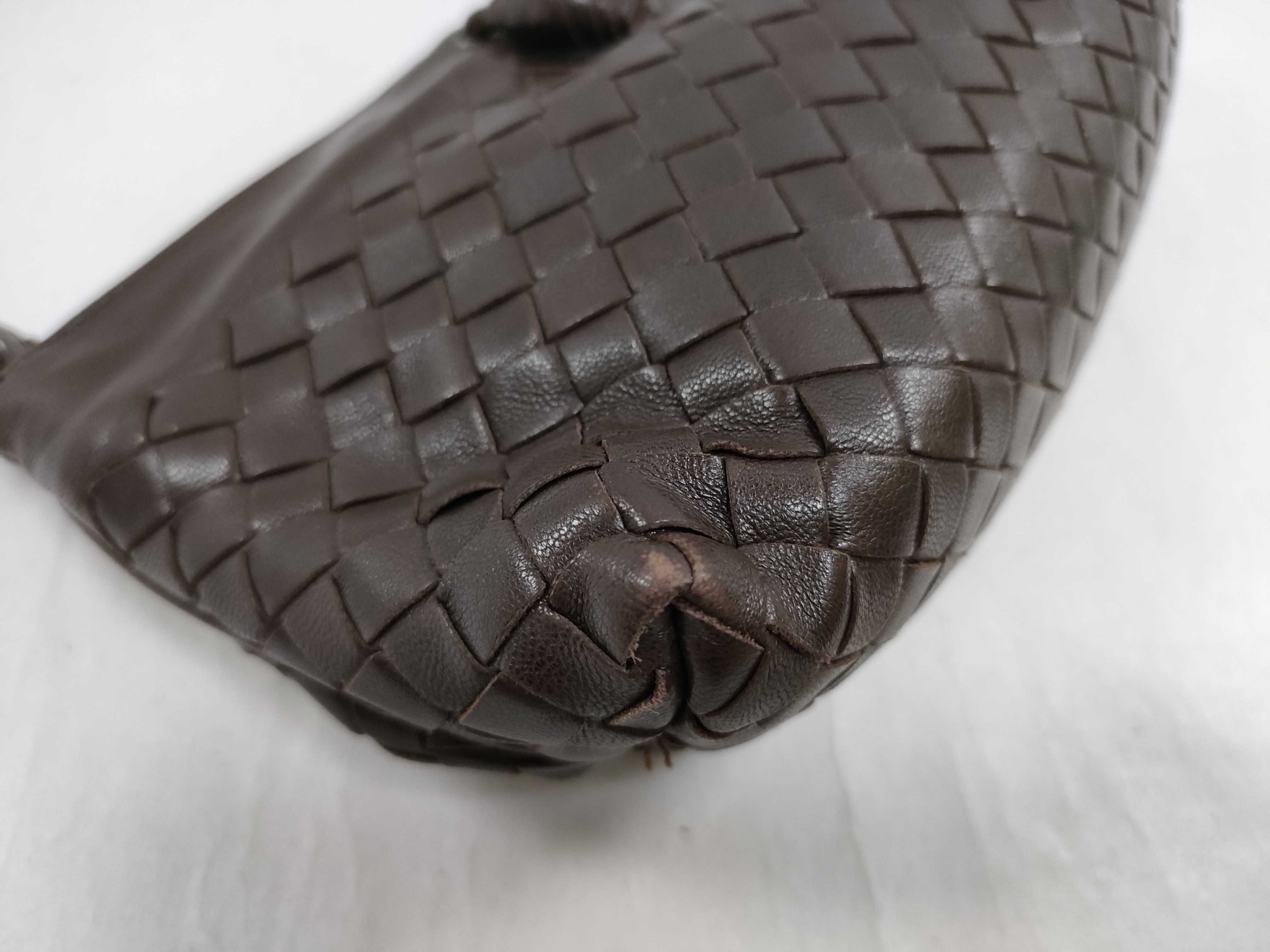 Intrecciato Leather Accessory Pouch Handbag — view 6