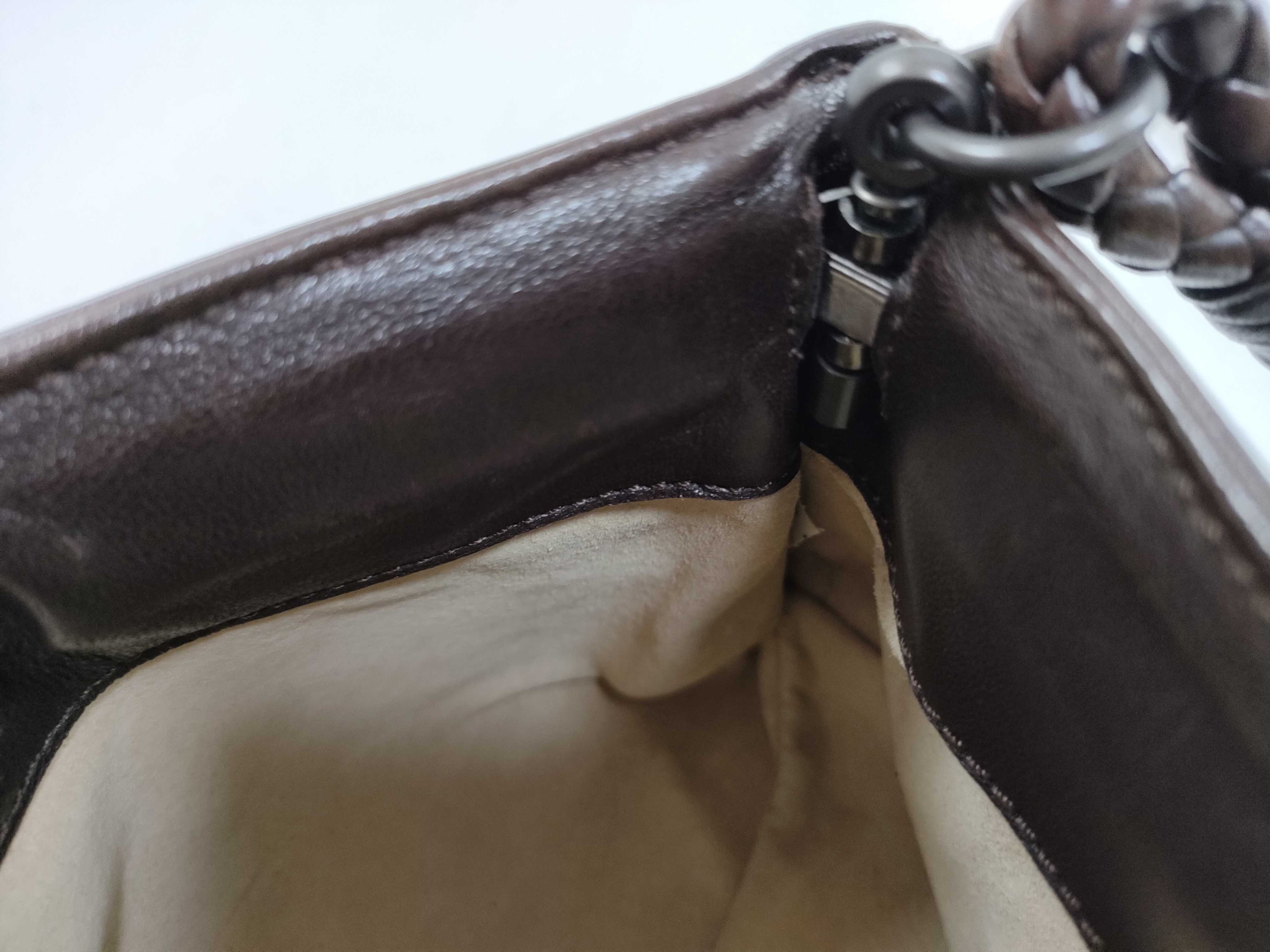 Intrecciato Leather Accessory Pouch Handbag — view 10
