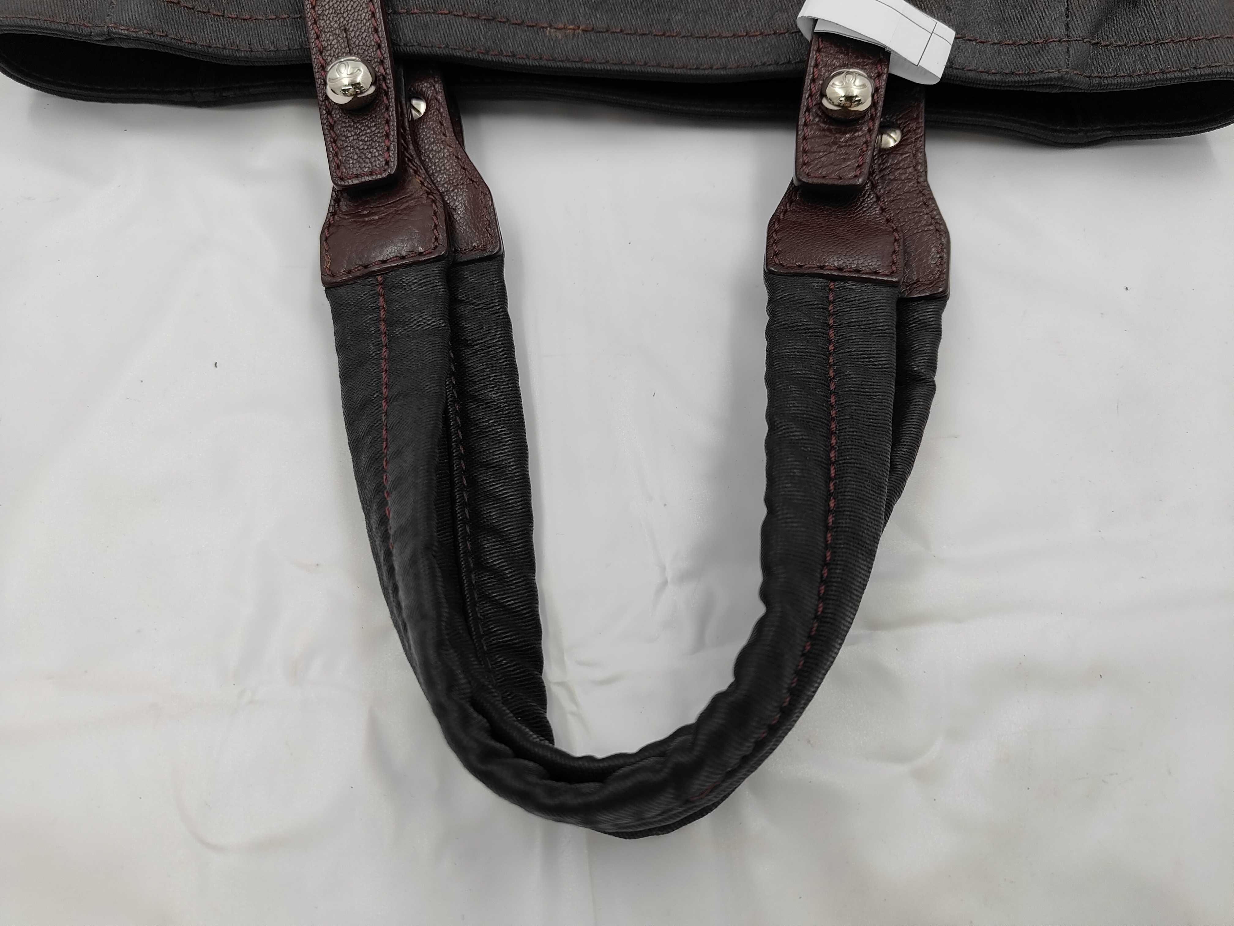 ID - Canvas Paris-Biarritz PM Coated Tote Bag - Brown Silver-tone Hardwood Tote Bag — view 3