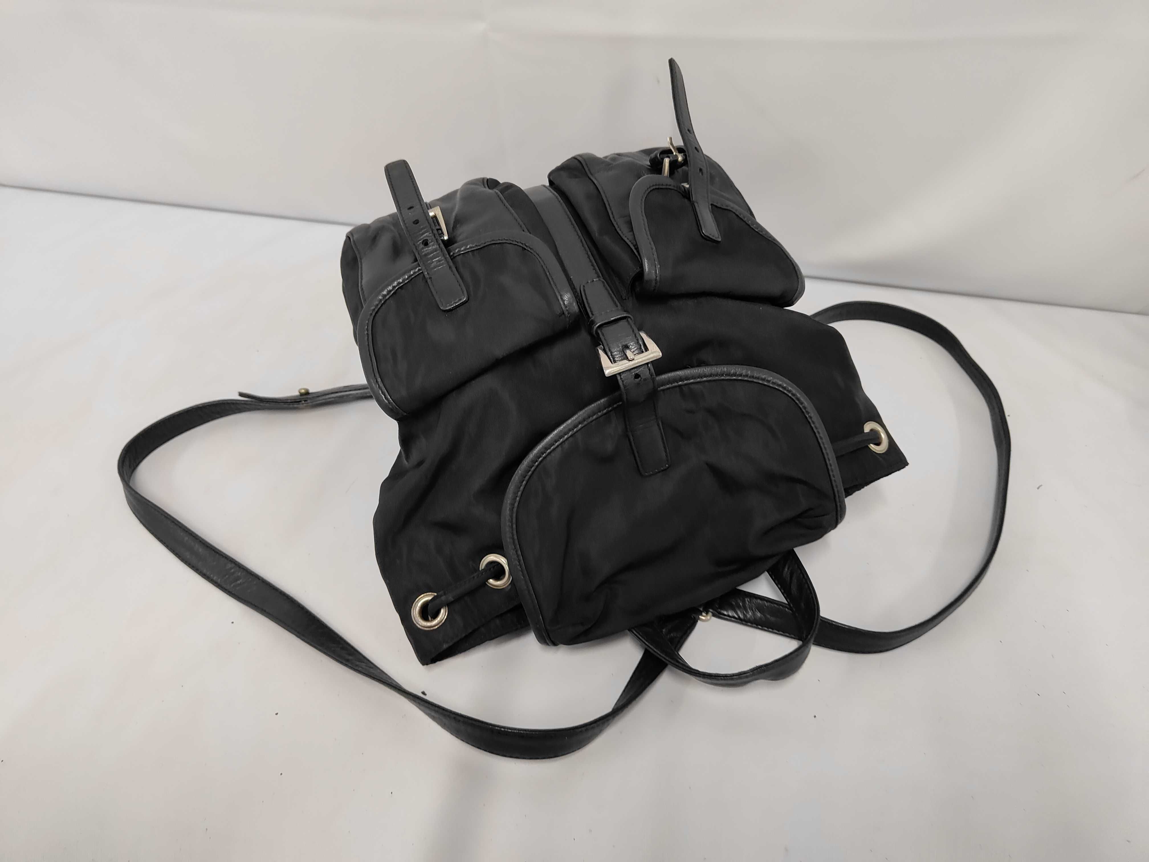 Backpack, Nylon x Leather Rucksack — view 5