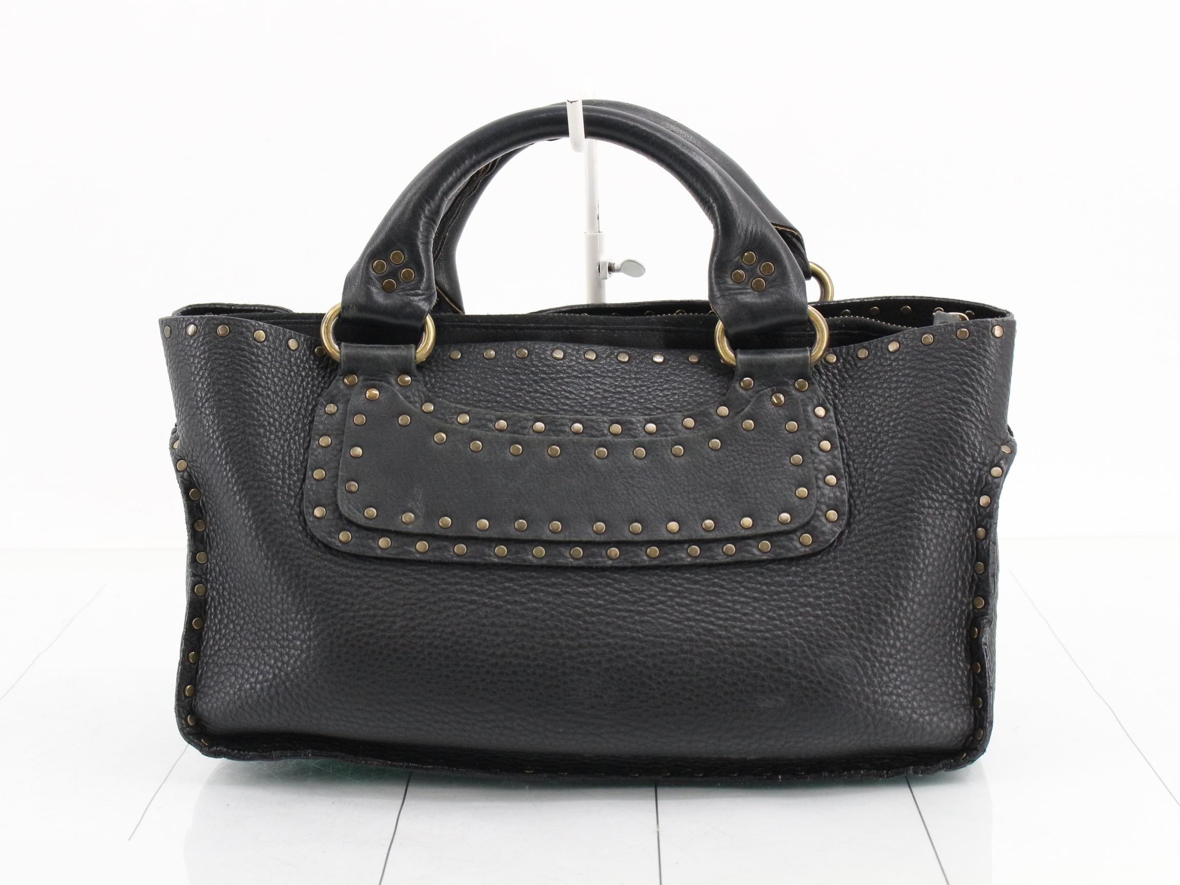 Boogie Bag Leather Studded Handbag, Black — view 2