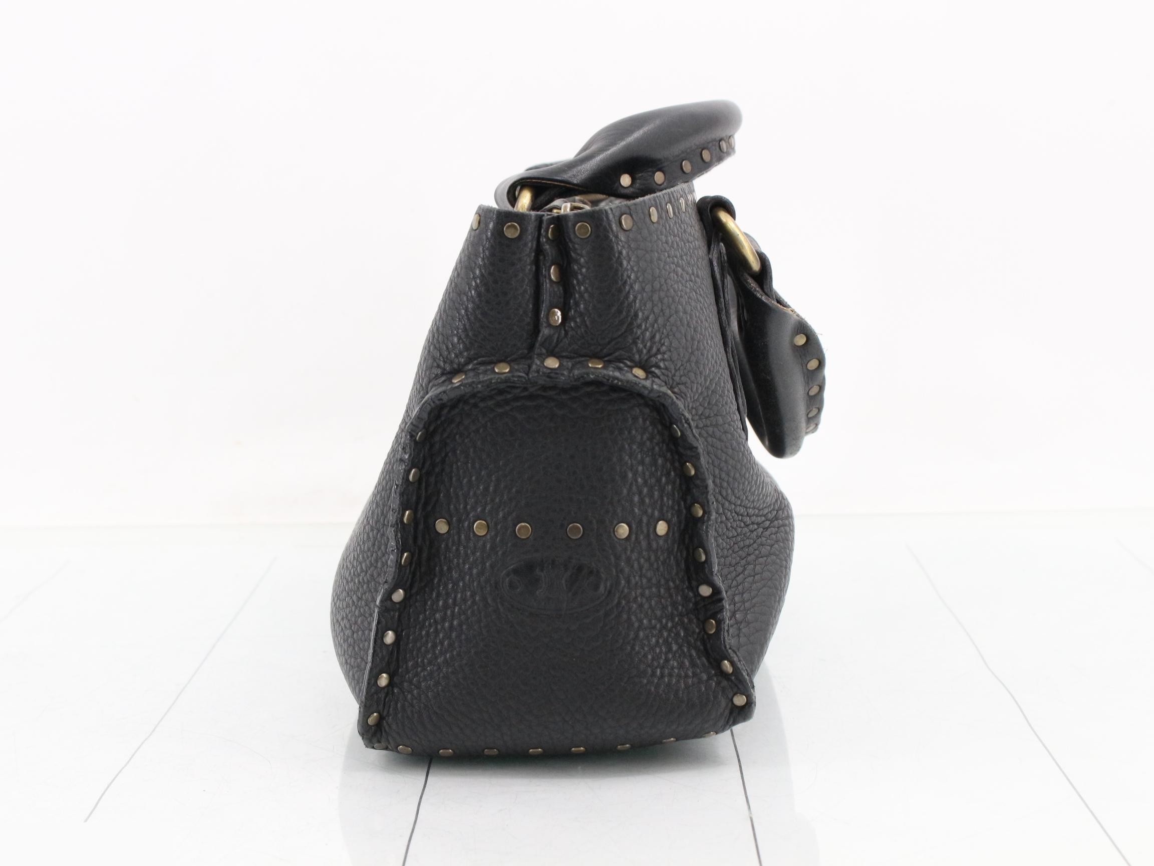 Boogie Bag Leather Studded Handbag, Black — view 4
