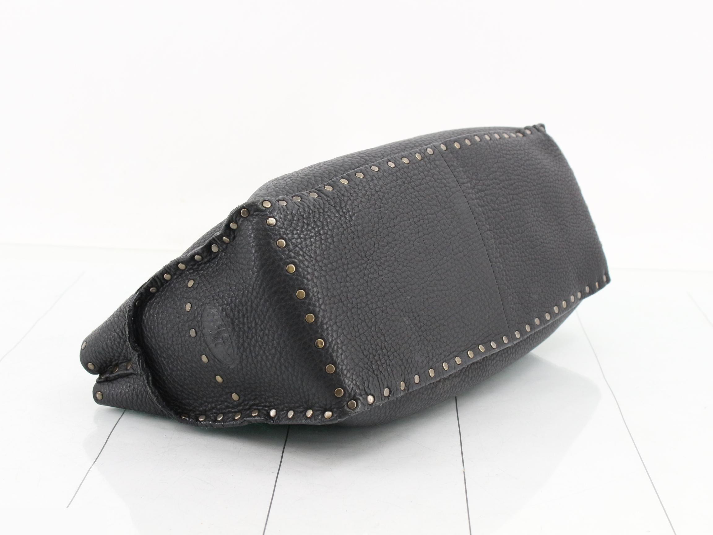 Boogie Bag Leather Studded Handbag, Black — view 5