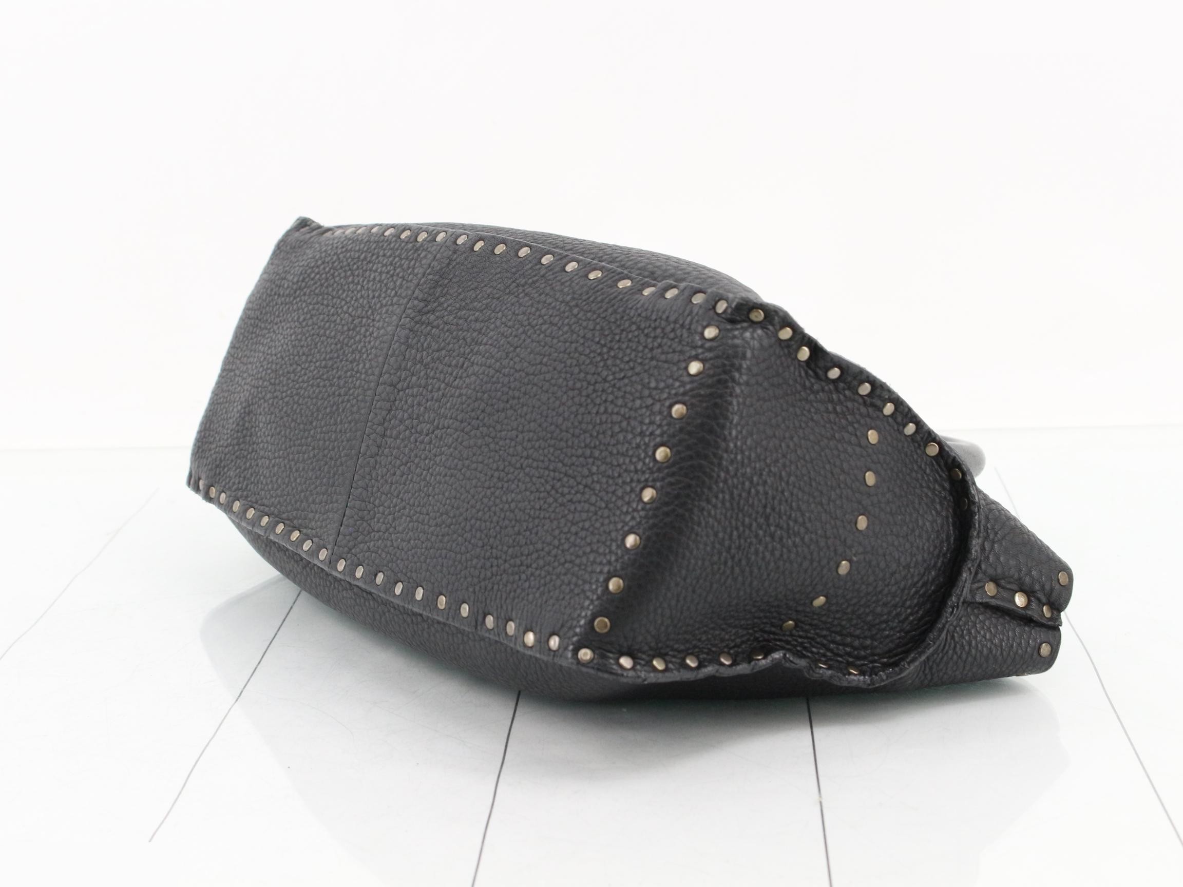 Boogie Bag Leather Studded Handbag, Black — view 6