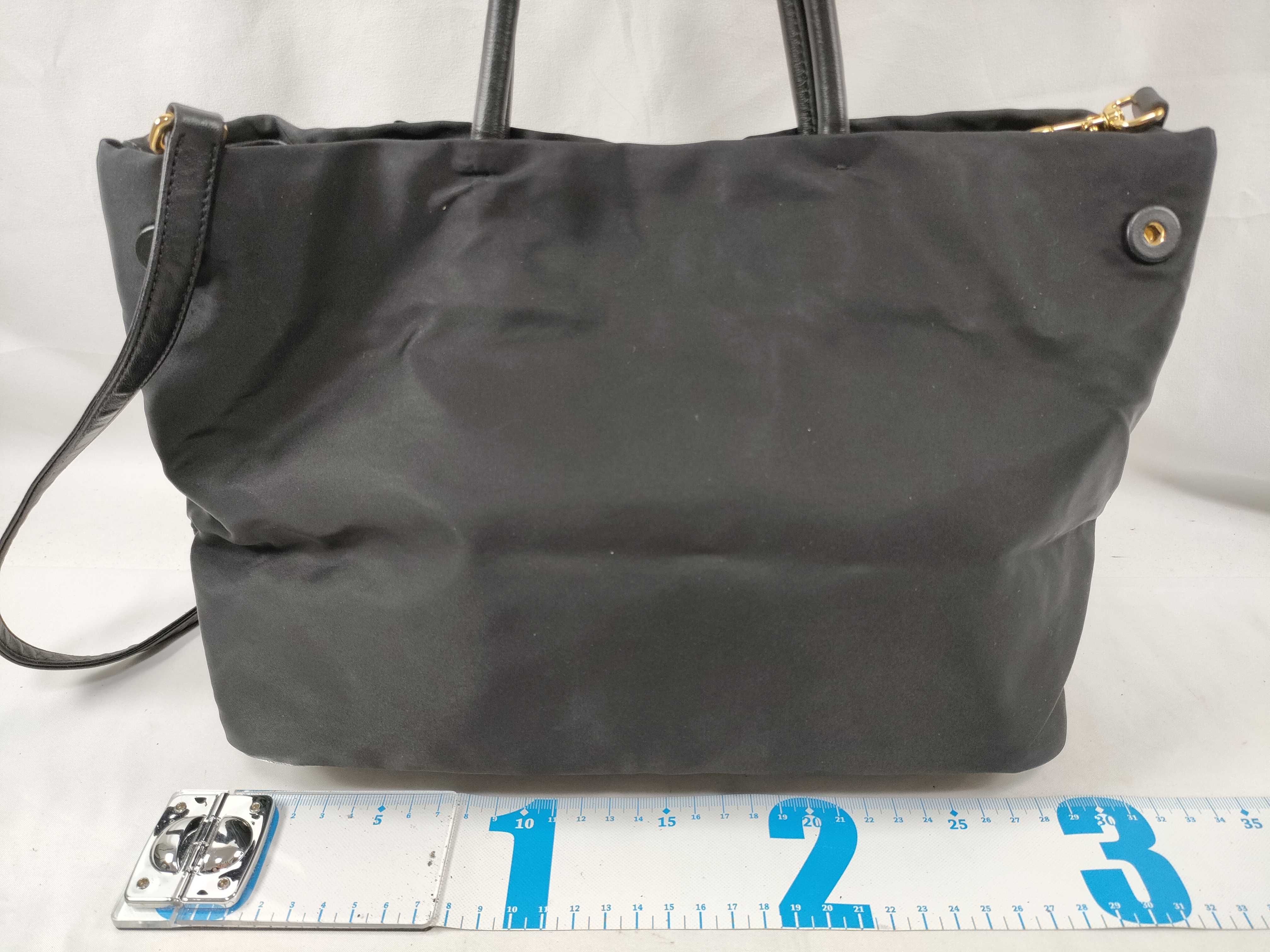 Ribbon Nylon Leather Handbag Shoulder Bag Black Cereal Handbag — view 2
