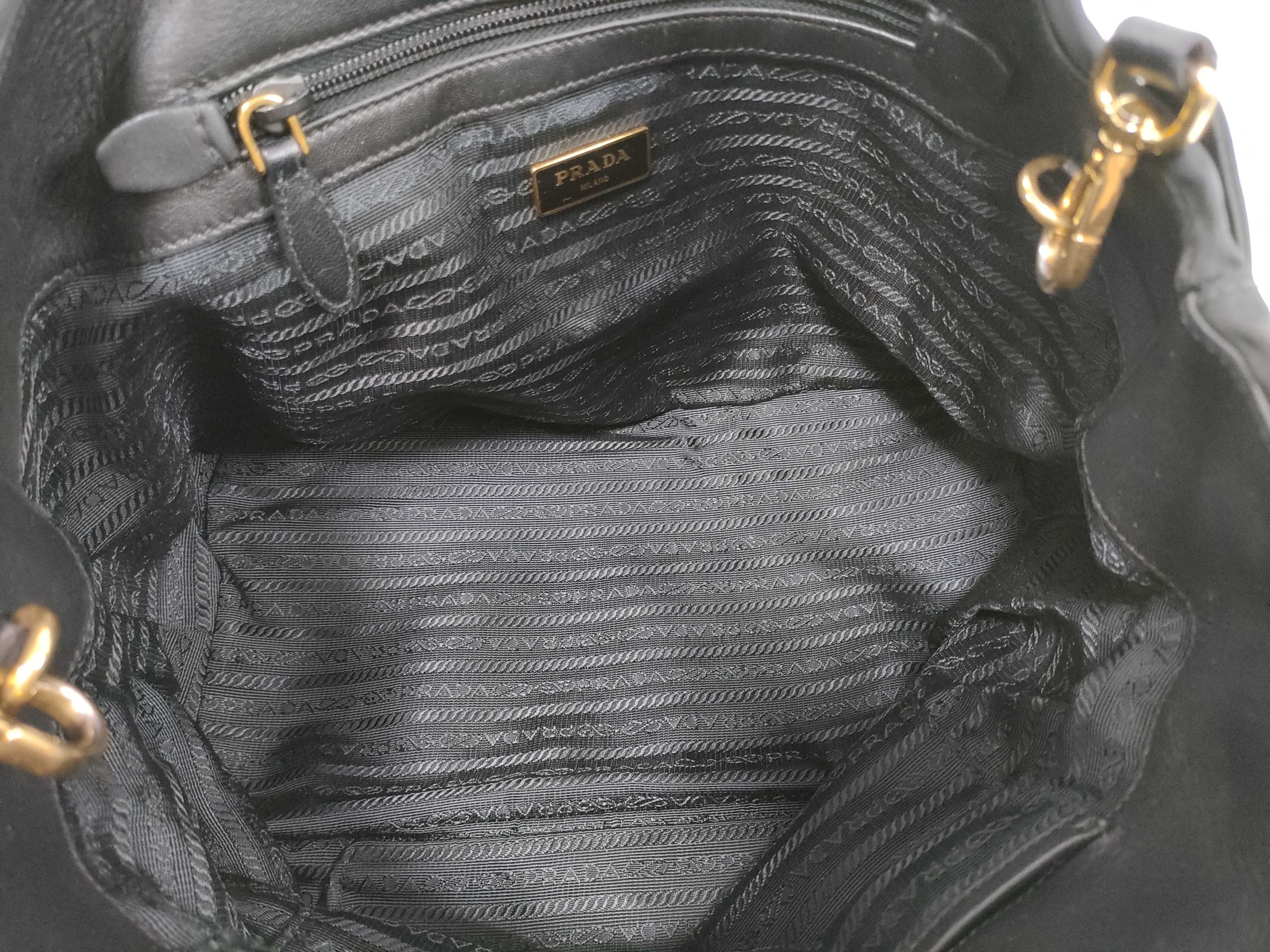 Ribbon Nylon Leather Handbag Shoulder Bag Black Cereal Handbag — view 11