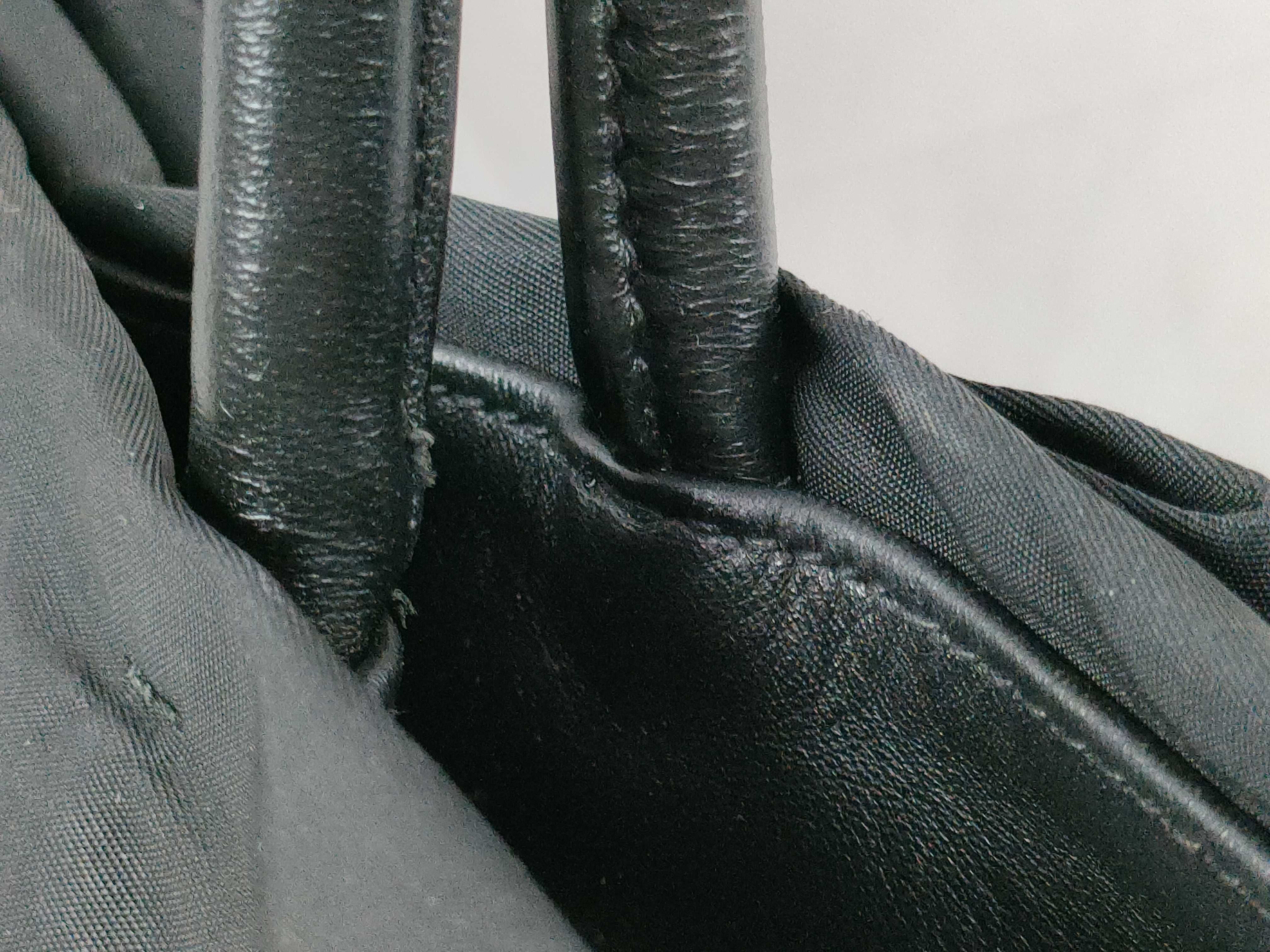 Ribbon Nylon Leather Handbag Shoulder Bag Black Cereal Handbag — view 5