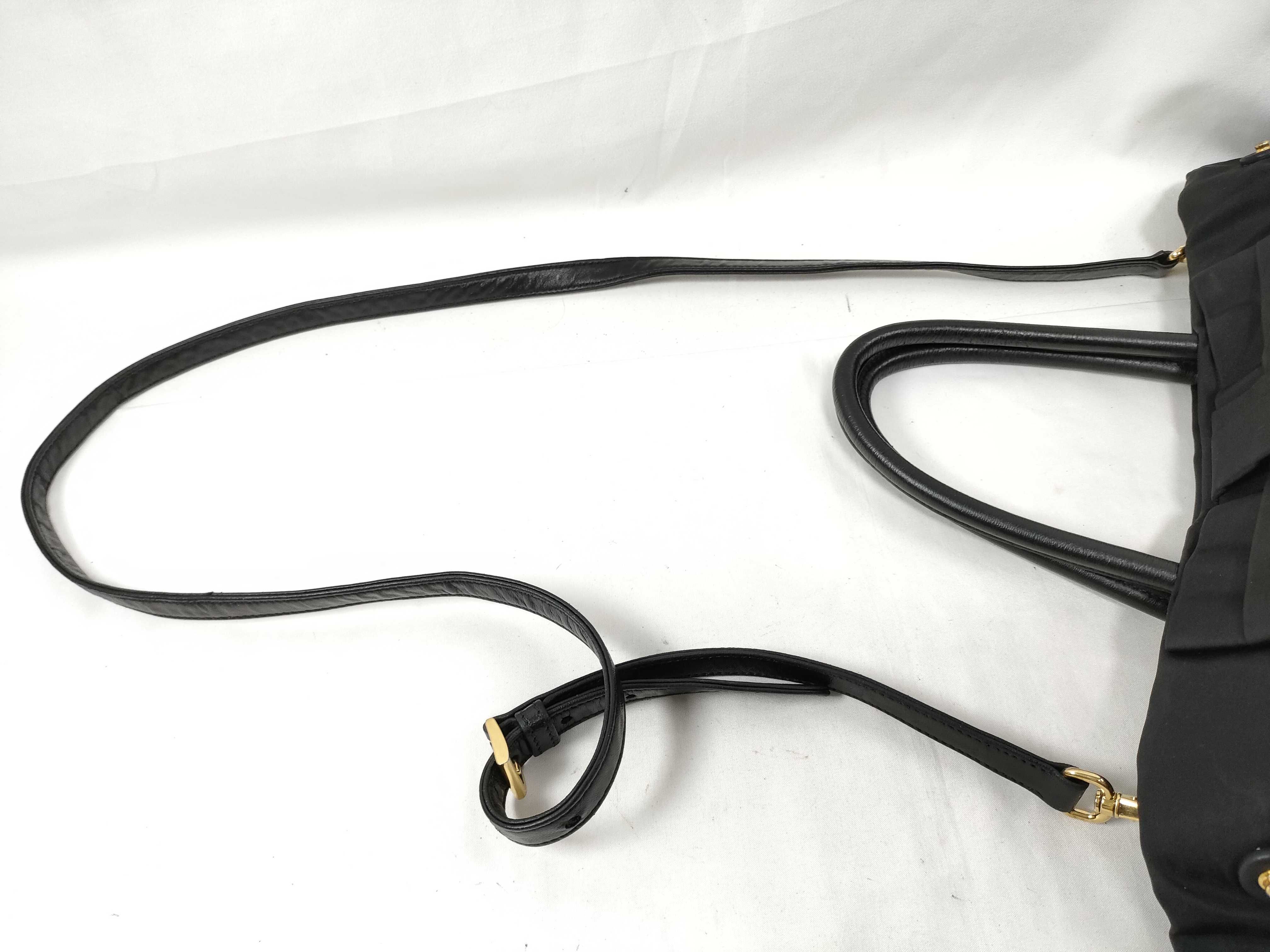 Ribbon Nylon Leather Handbag Shoulder Bag Black Cereal Handbag — view 6