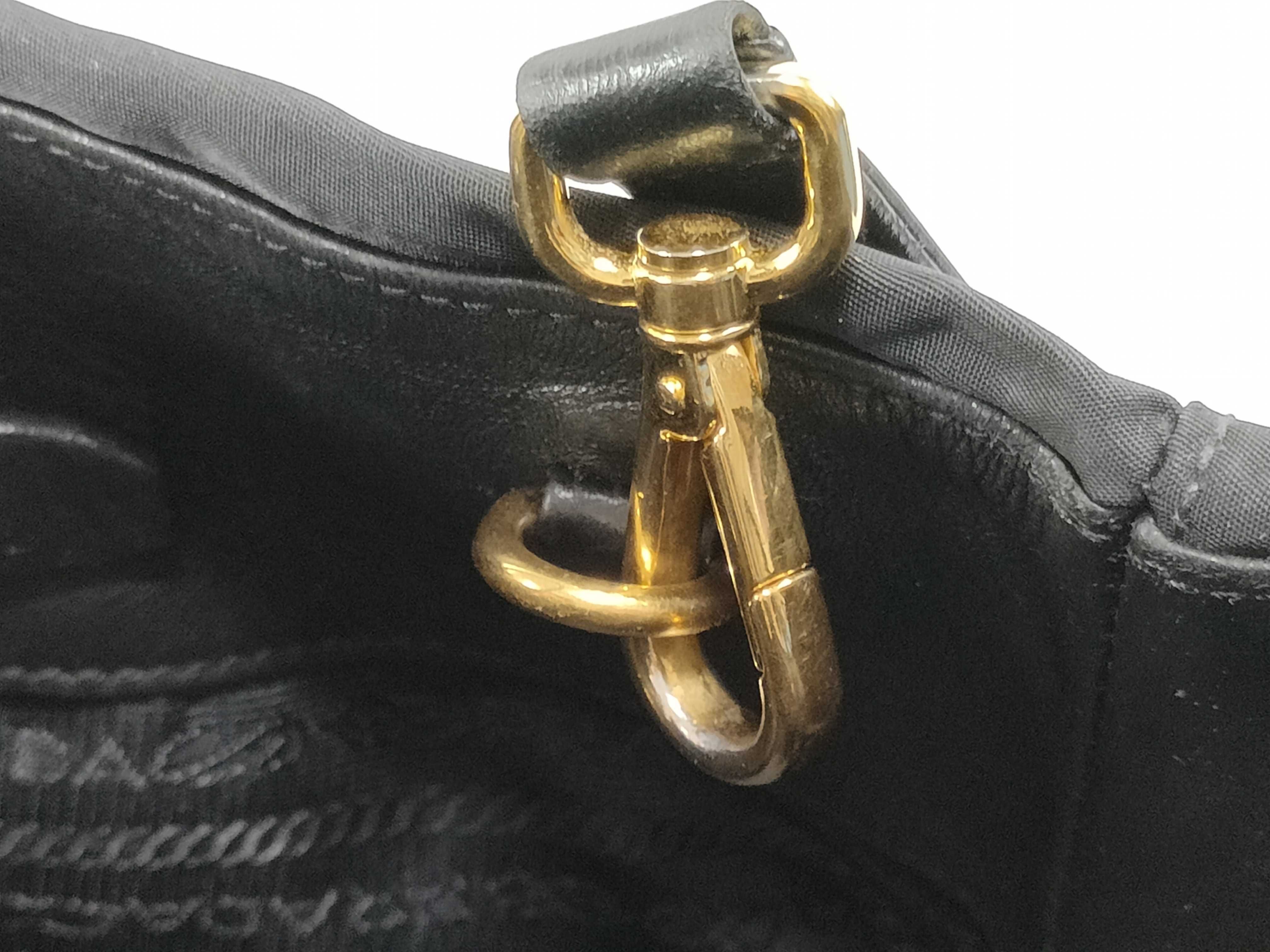 Ribbon Nylon Leather Handbag Shoulder Bag Black Cereal Handbag — view 10